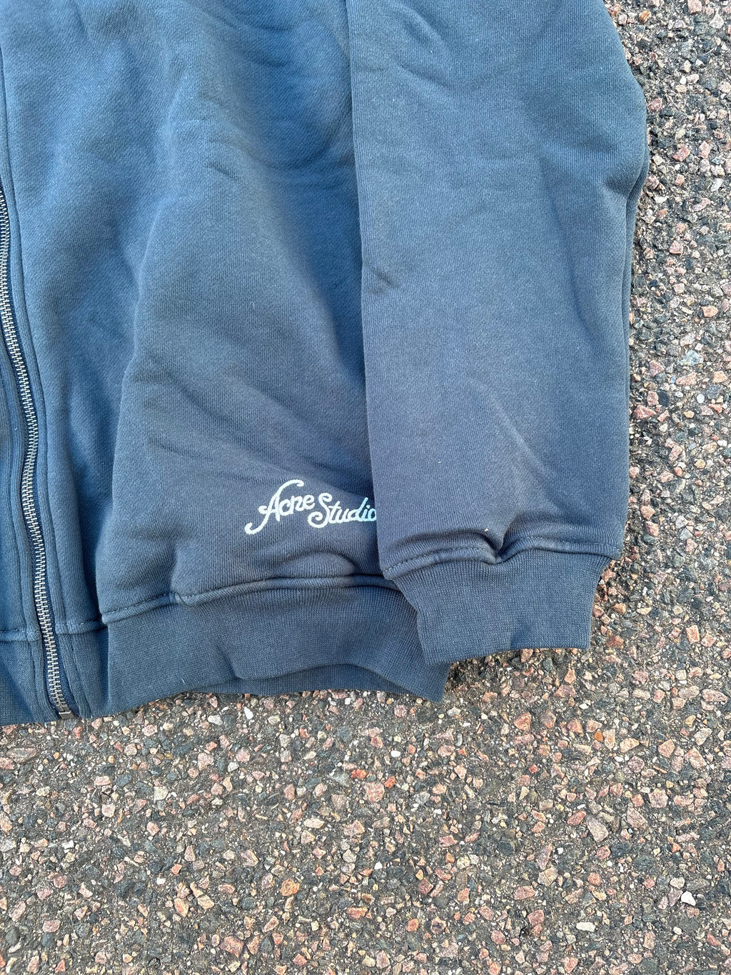 Acne Studios FW25 washed blue zip up
