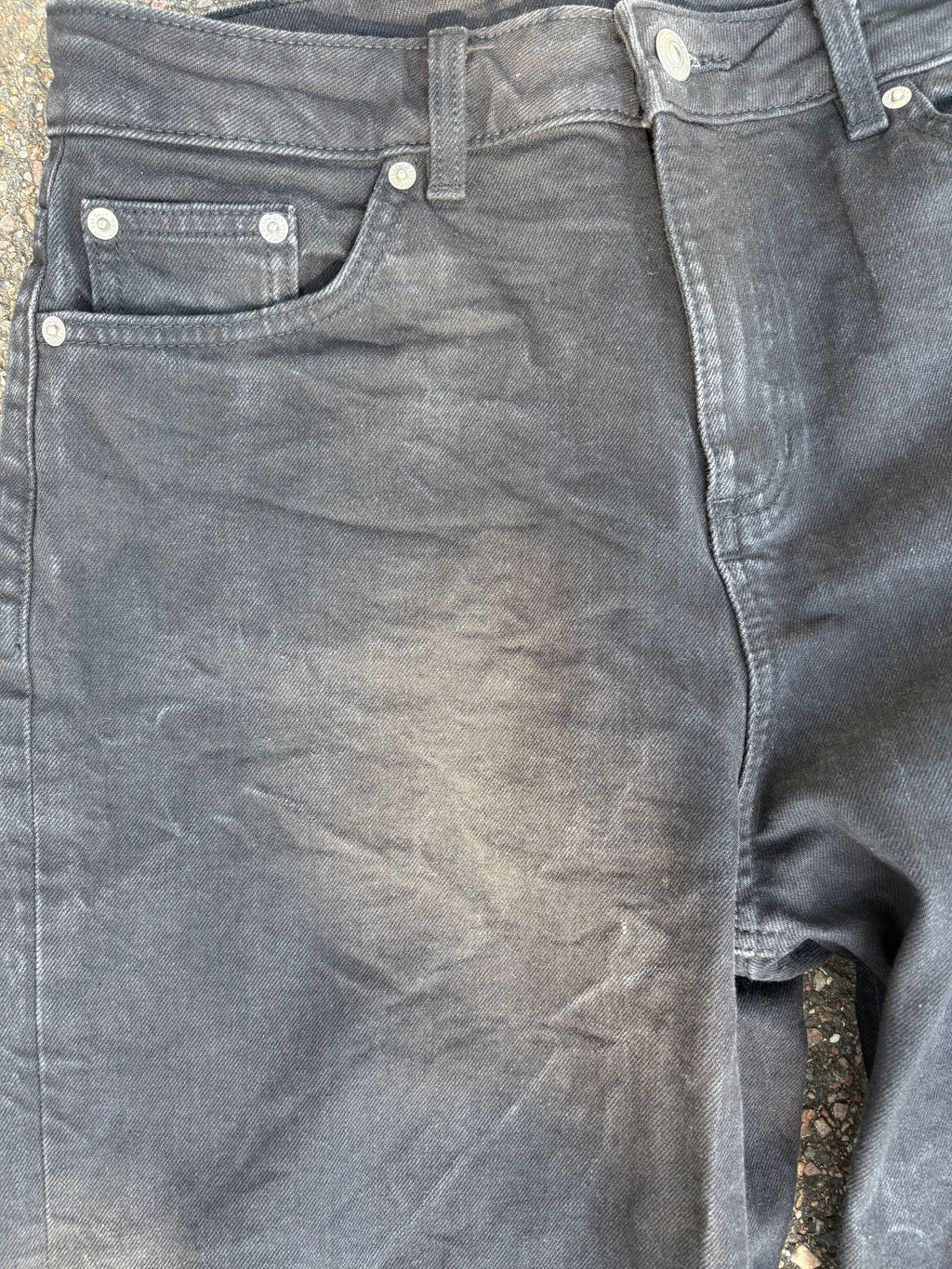 Vintage faded Wide fit bootcut pants black