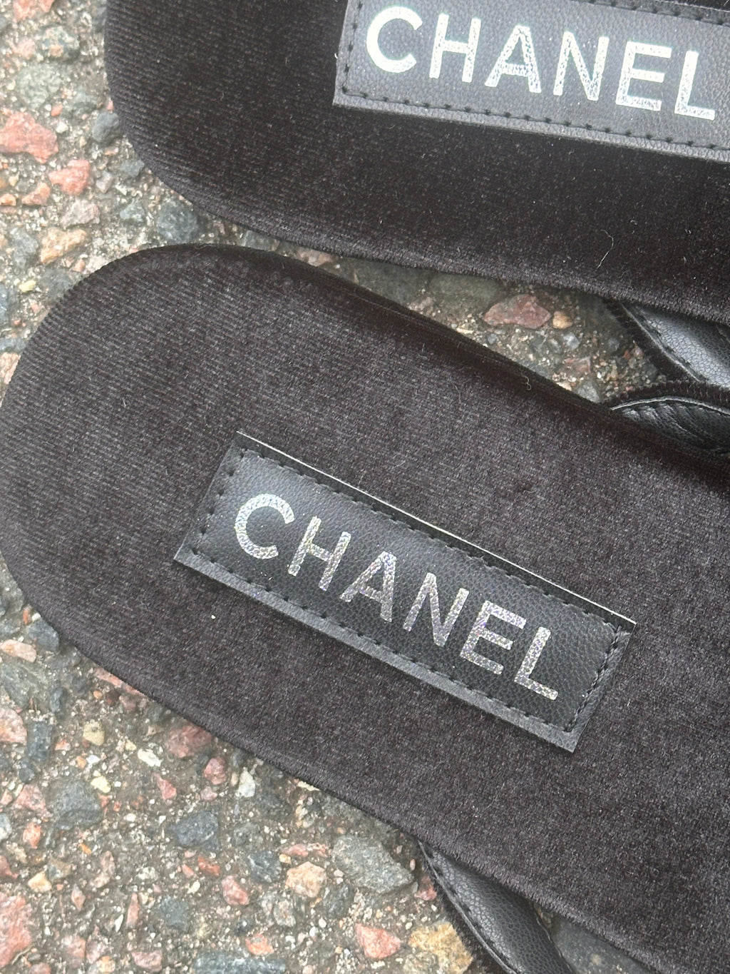 Chanel fur slippers