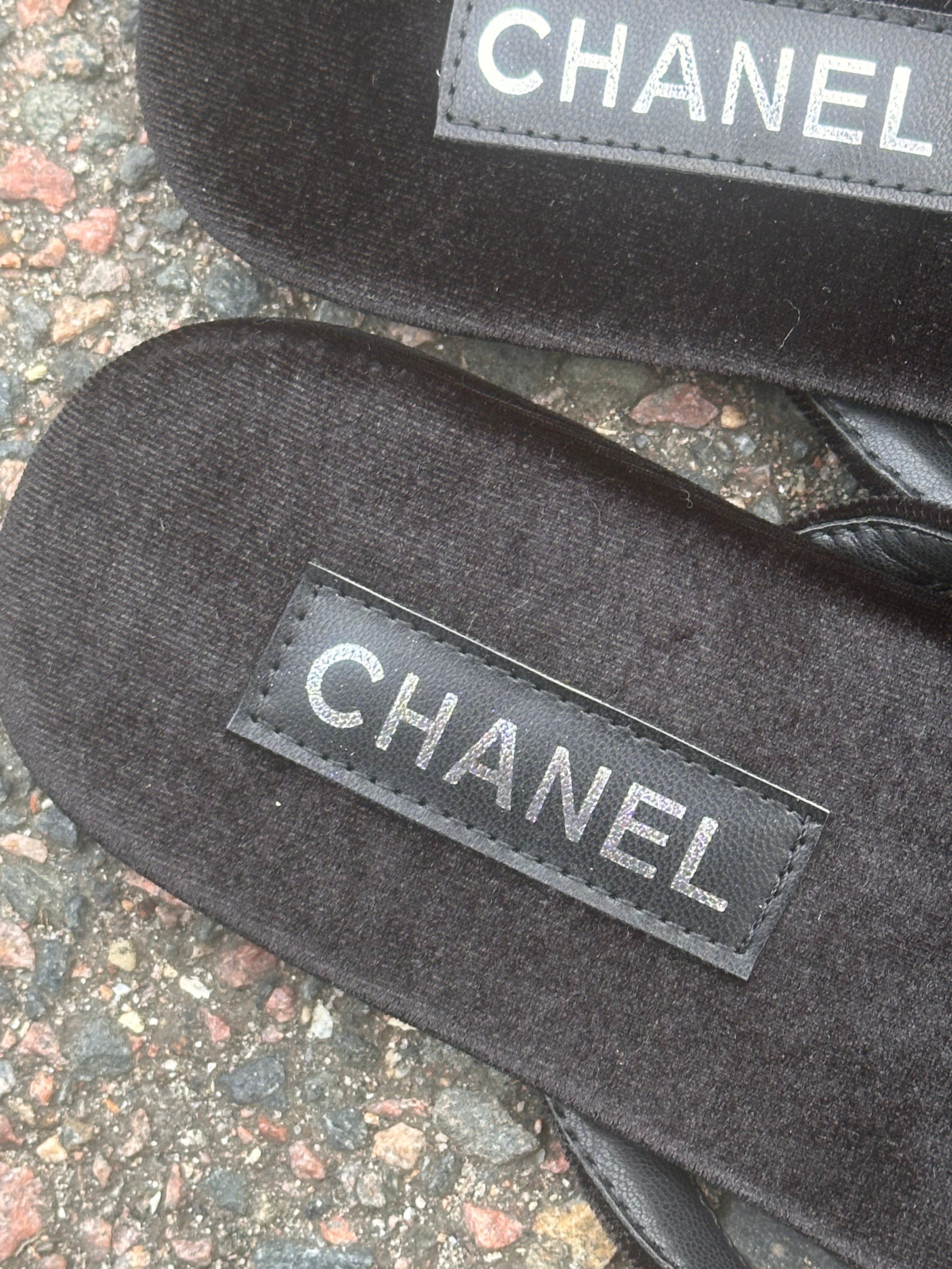Chanel fur slippers