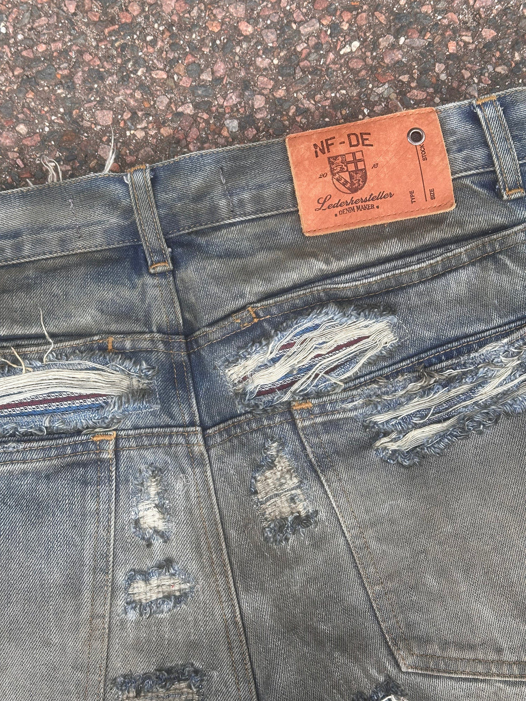 No faith studios bootcut reworked selvedge denim jeans
