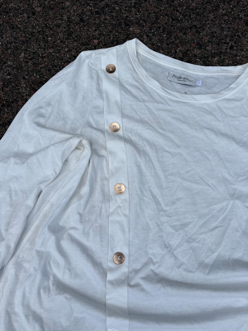 Vintage Yves Saint Laurent asymmetrical button long sleeve
