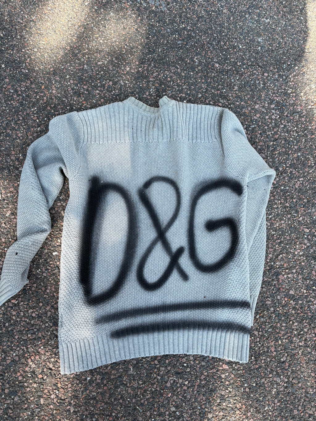 Dolce & Gabbana paint splatter button up sweater