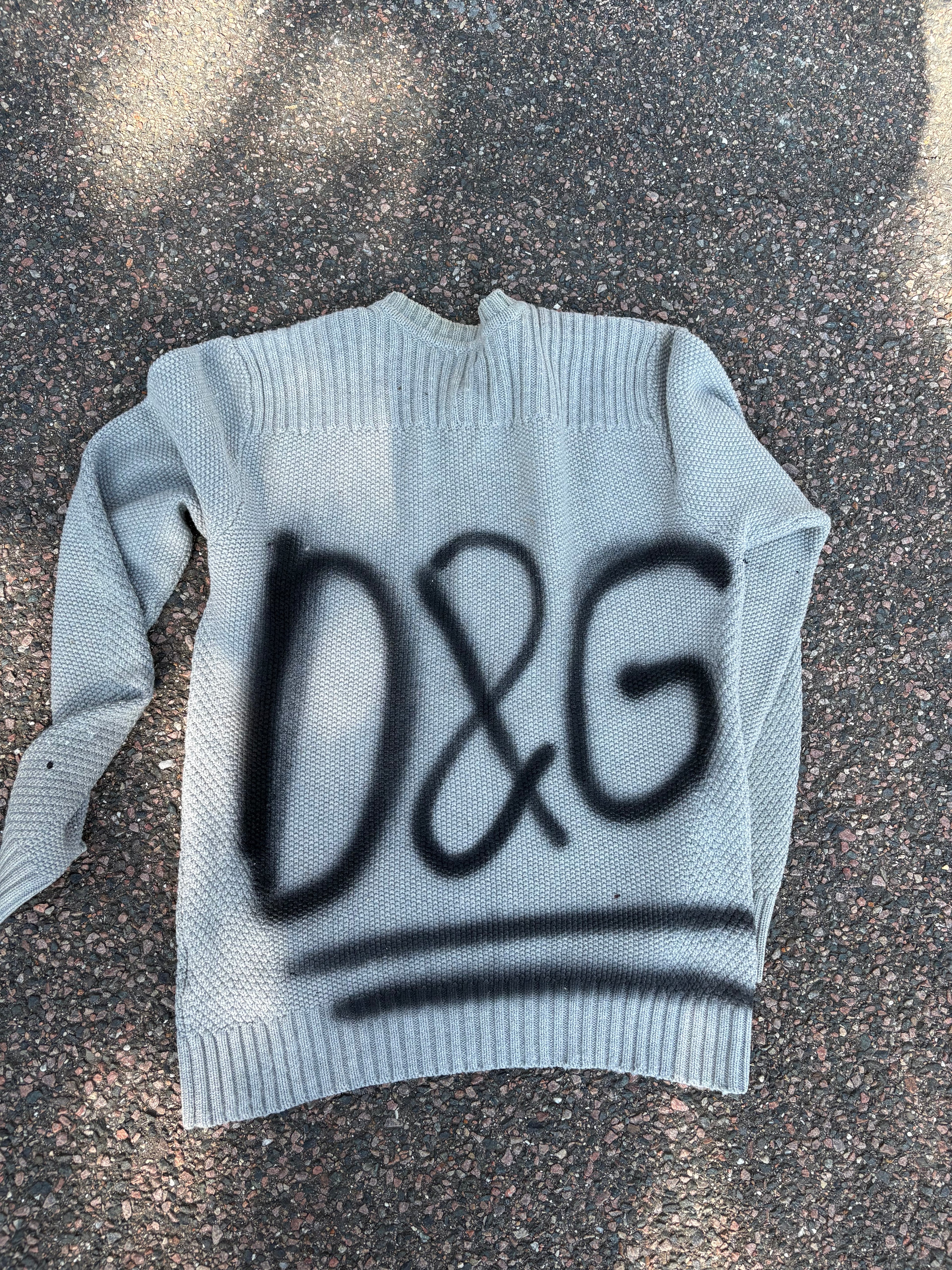 Dolce & Gabbana paint splatter button up sweater