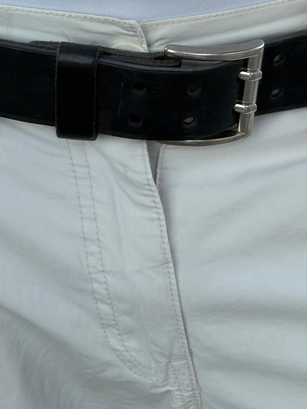 Black vintage studded double closure belt