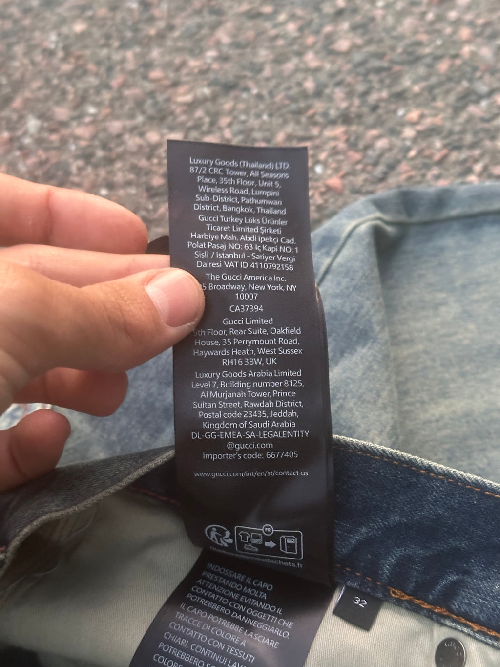 Gucci demna horsebit jeans washed blue