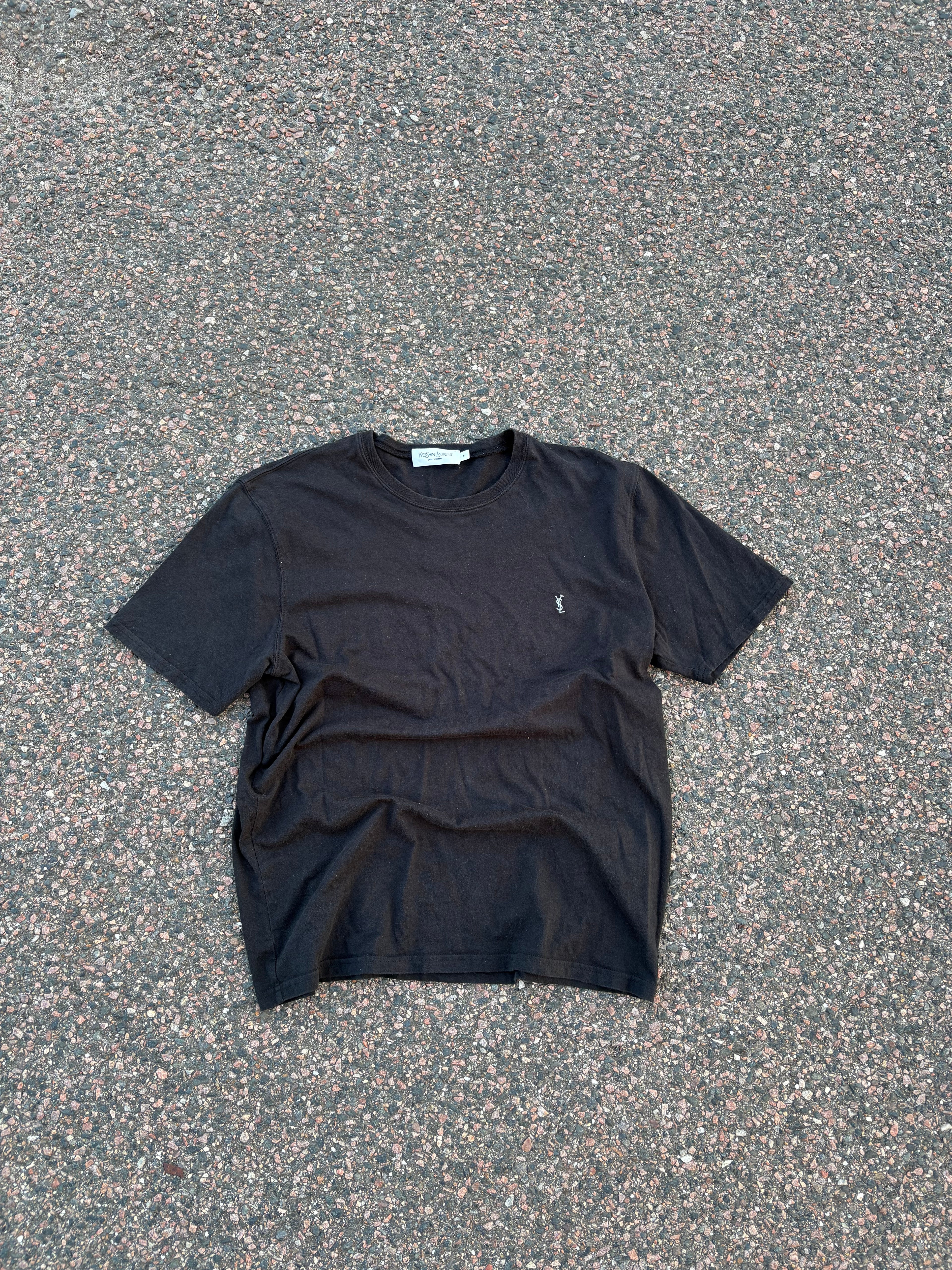Yves Saint Laurent plain black logo tee