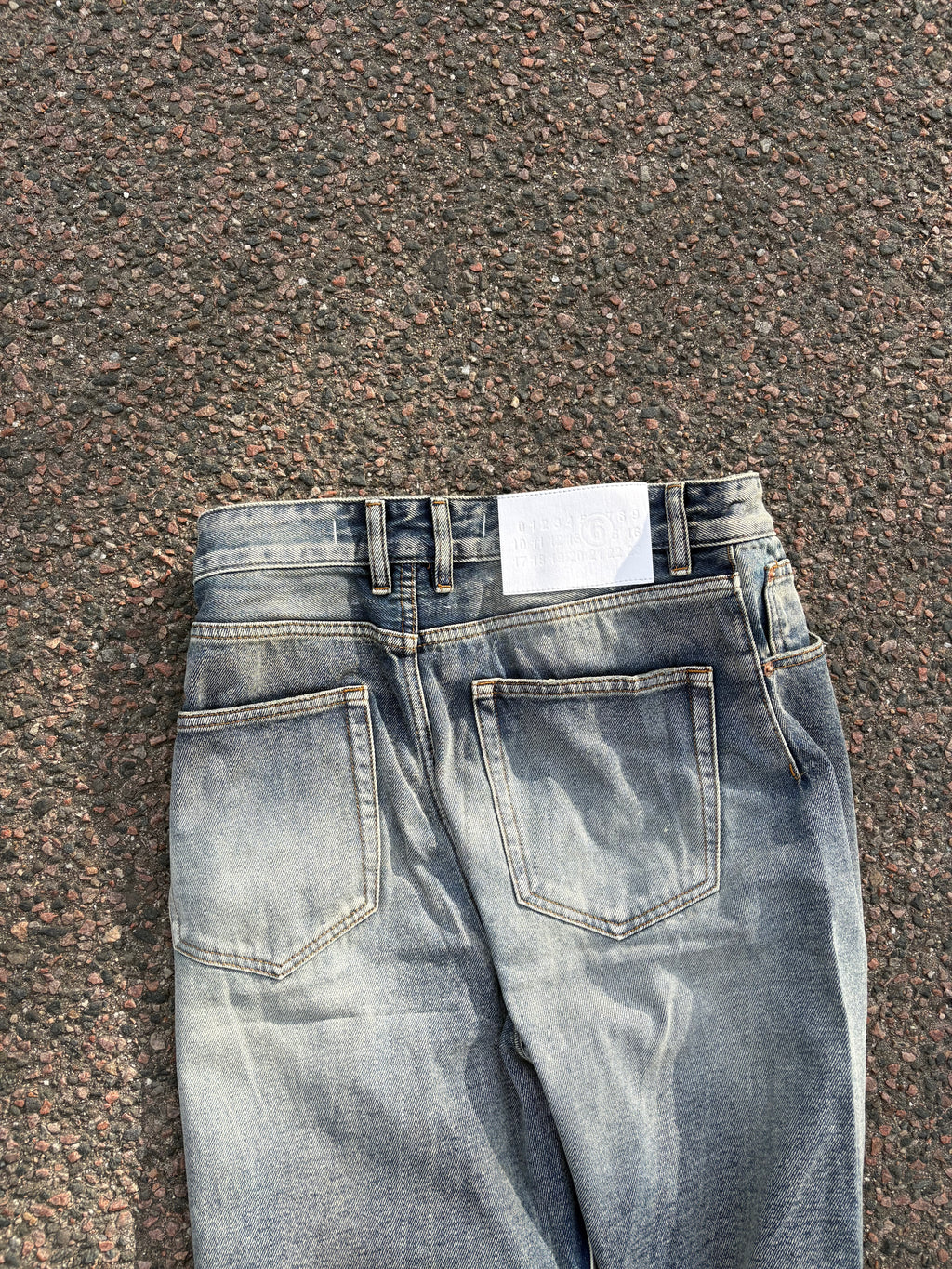 MM6 maison margiela washed bootcut high waist jeans