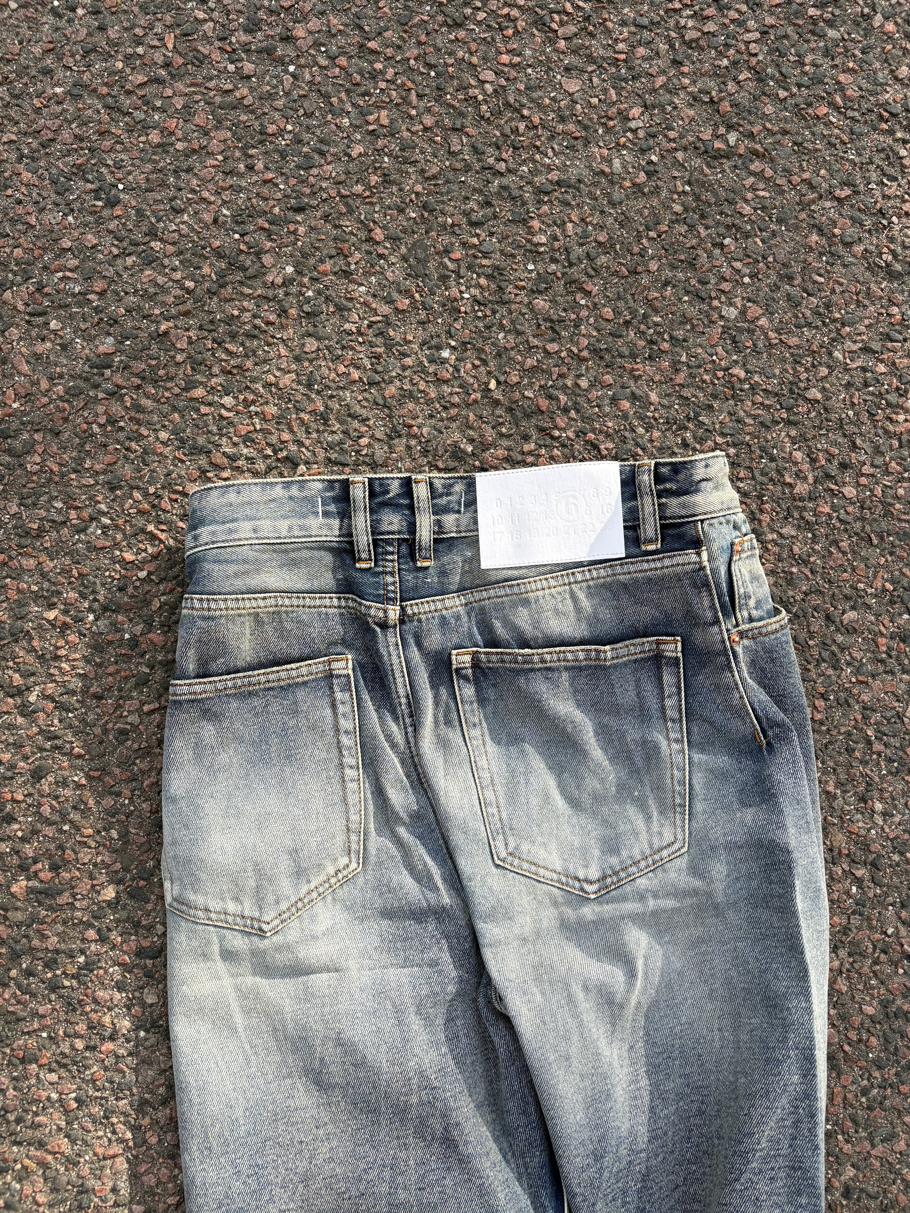 MM6 maison margiela washed bootcut high waist jeans