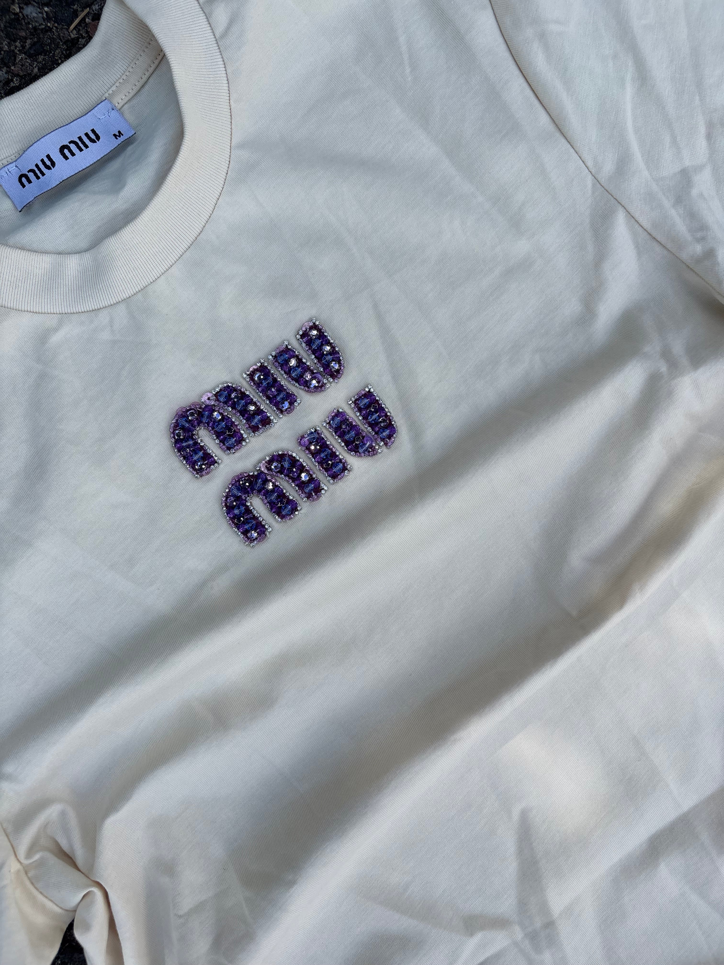 Miu miu pearl tee beige