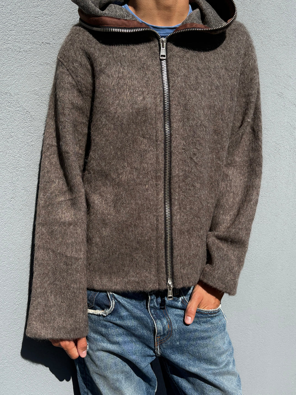 Our legacy fur full zip brown