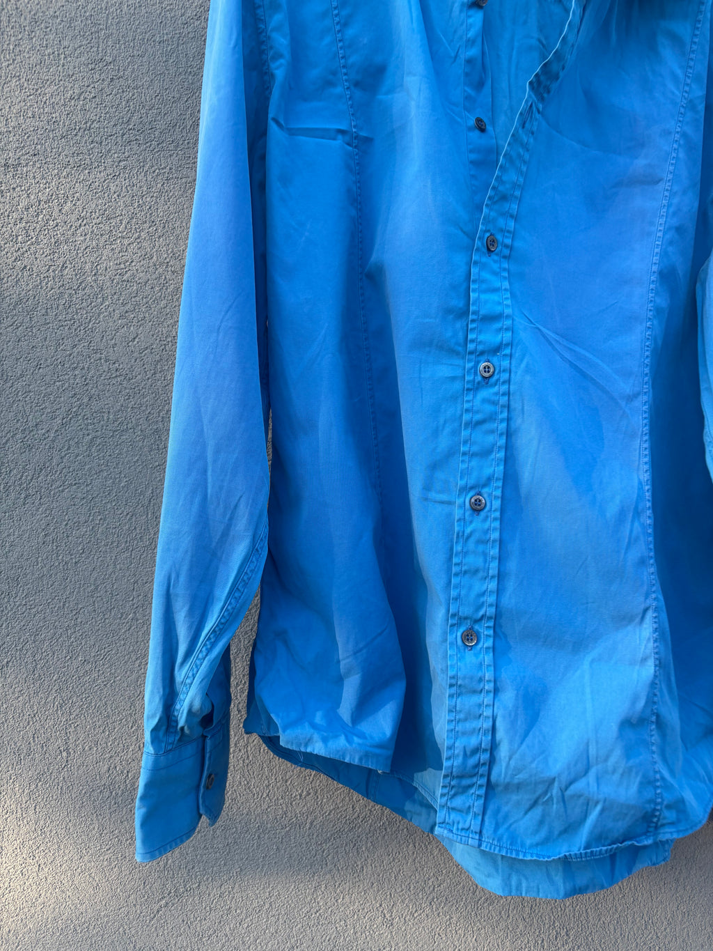 2000s Gucci Tom ford era Blue button up shirt