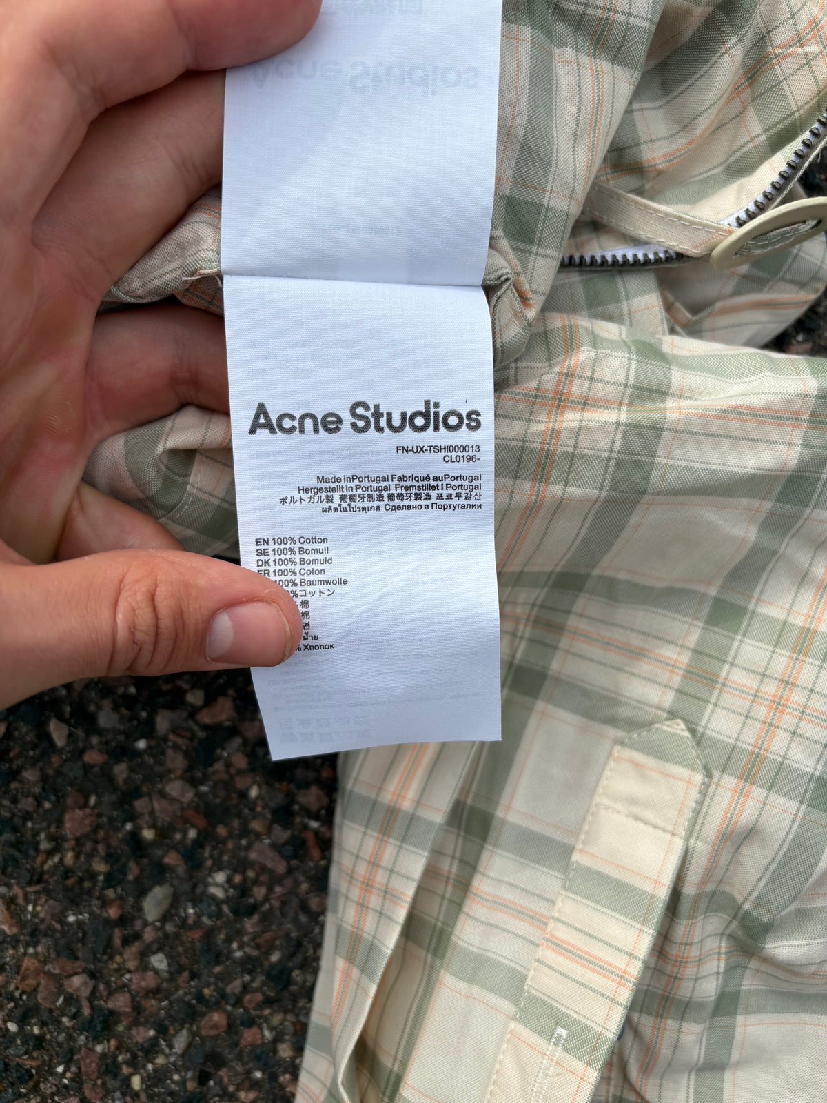 Acne studios zip up autumn jacket striped