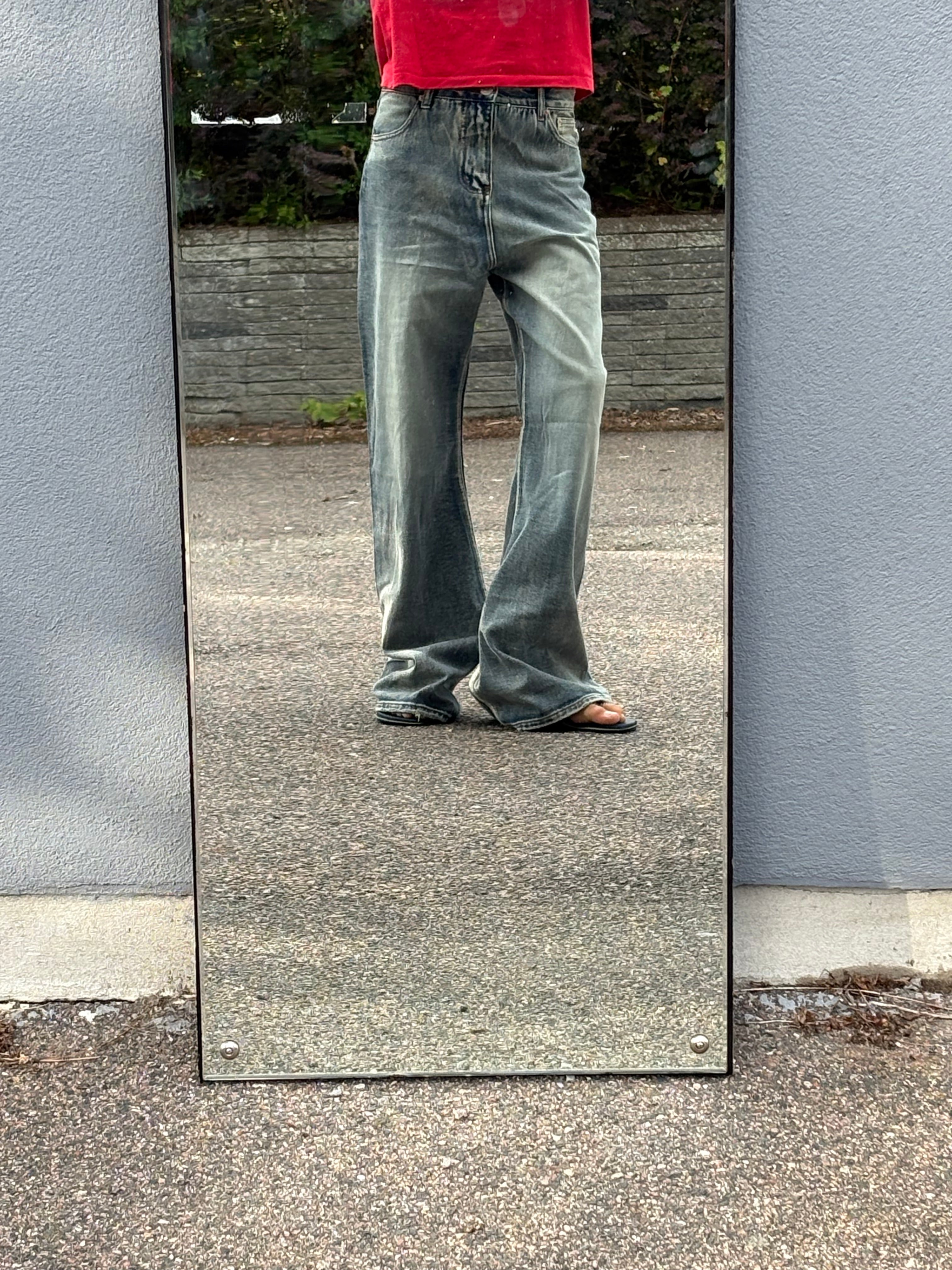 MM6 maison margiela washed bootcut high waist jeans