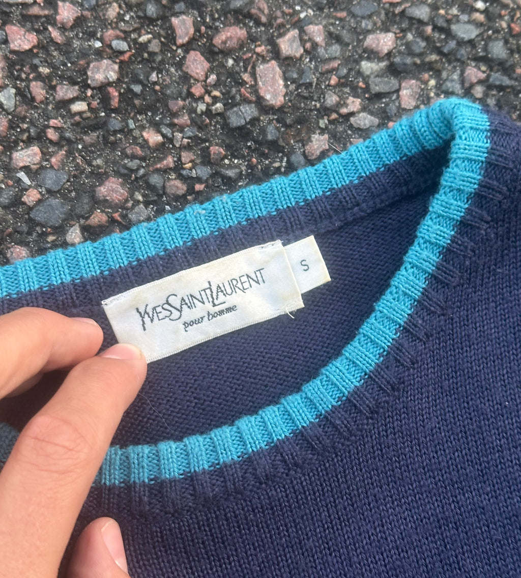 Yves Saint Laurent navy knit 1990s