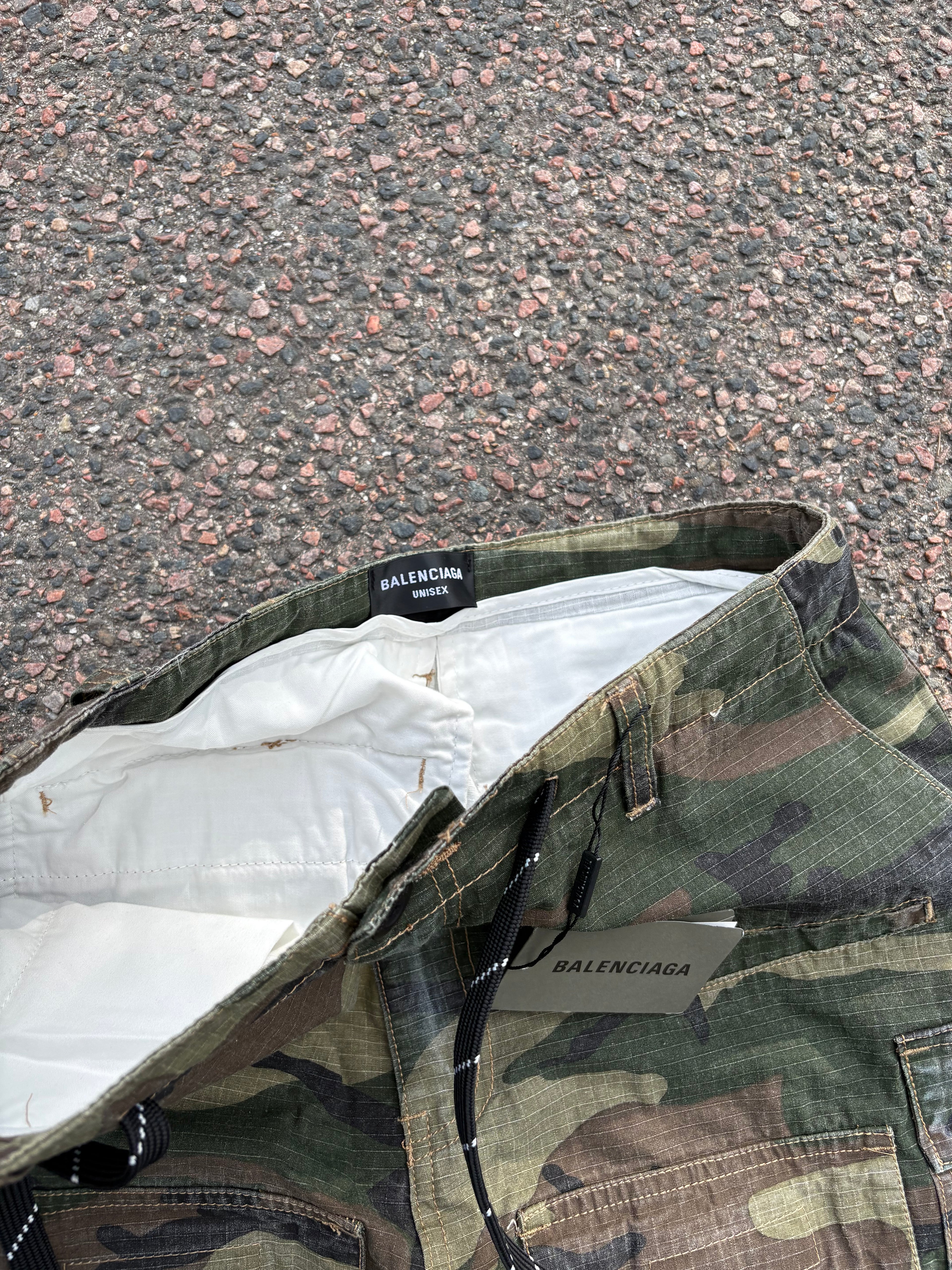 Balenciaga washed Camo cargo pants
