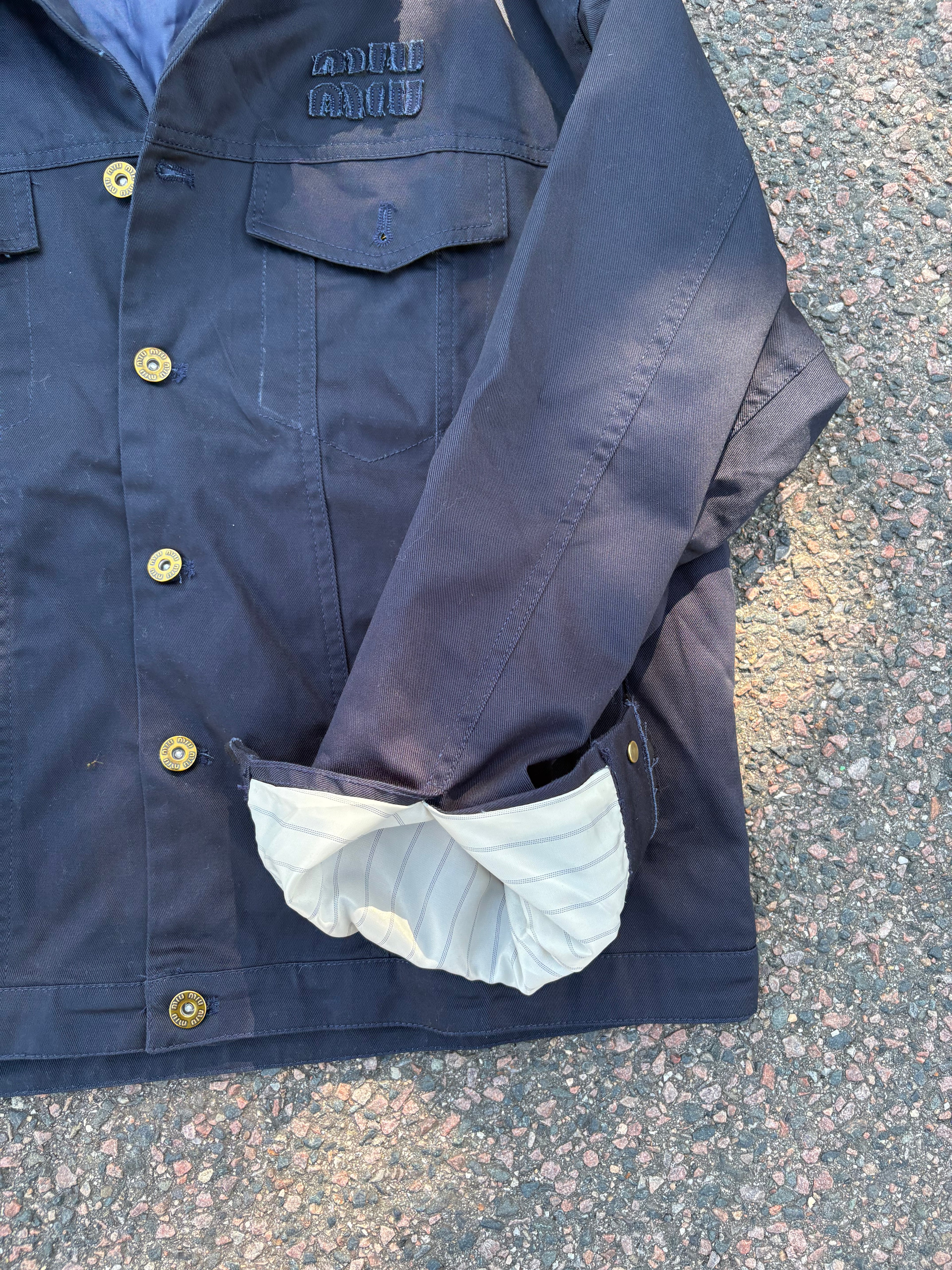 Miu Miu Navy button up workwear jacket 2024