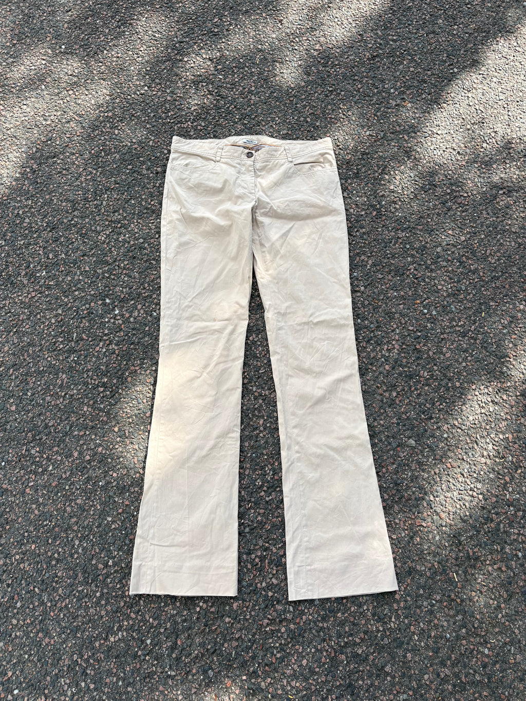 Vintage bootcut/flared beige chino miu miu pants
