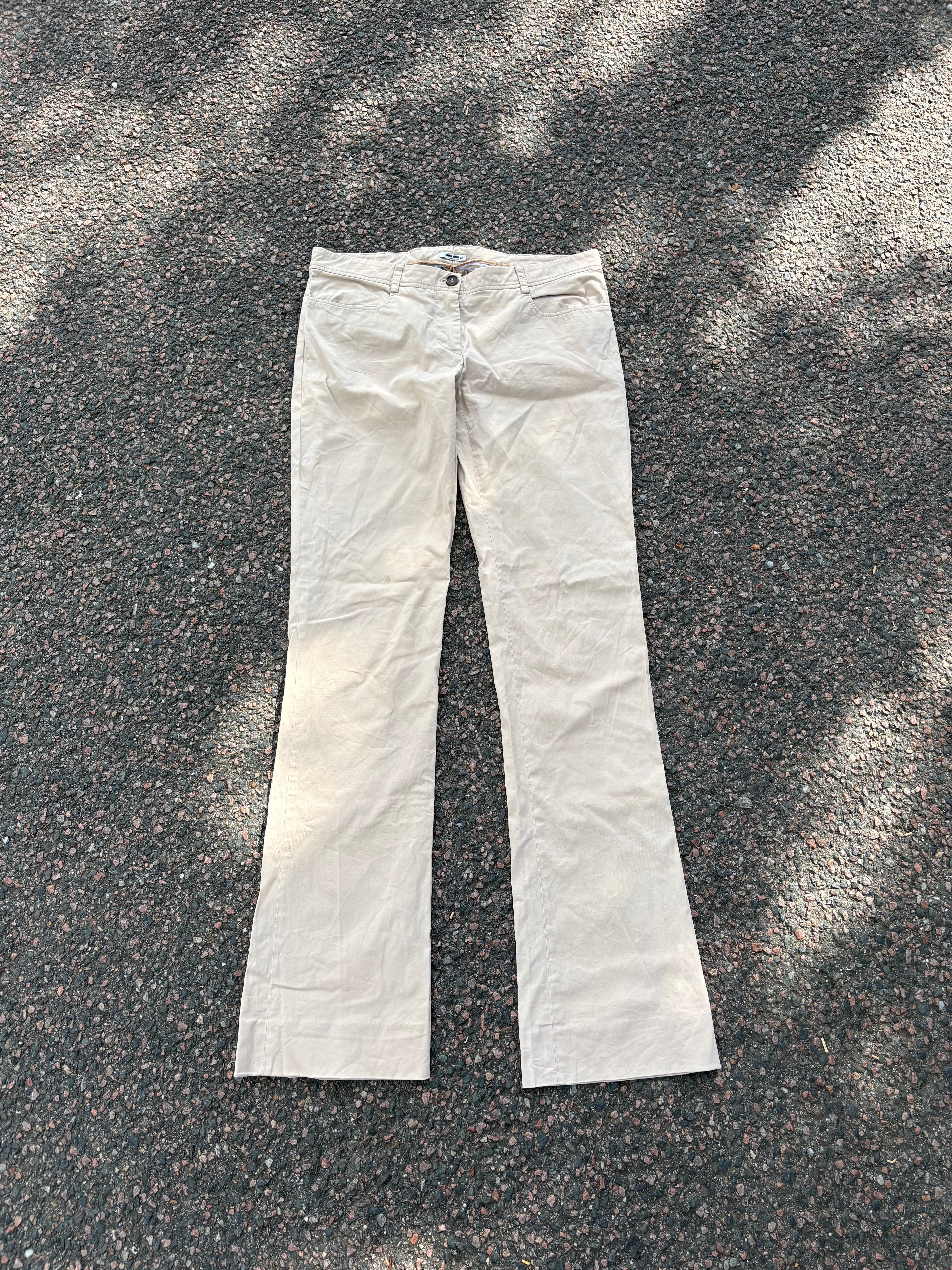 Vintage bootcut/flared beige chino miu miu pants