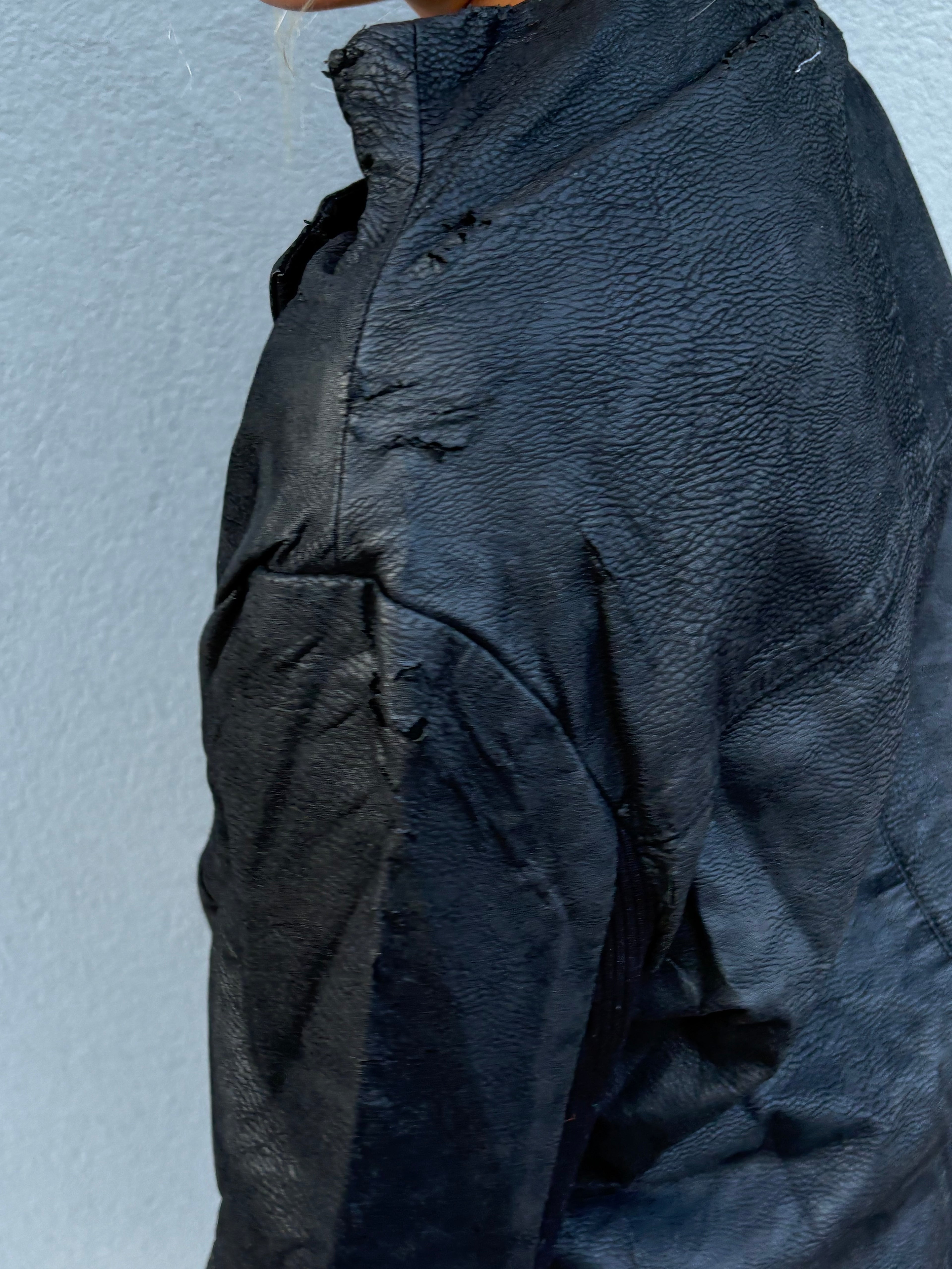 MM6 Martin Margiela leather asymmetrical jacket