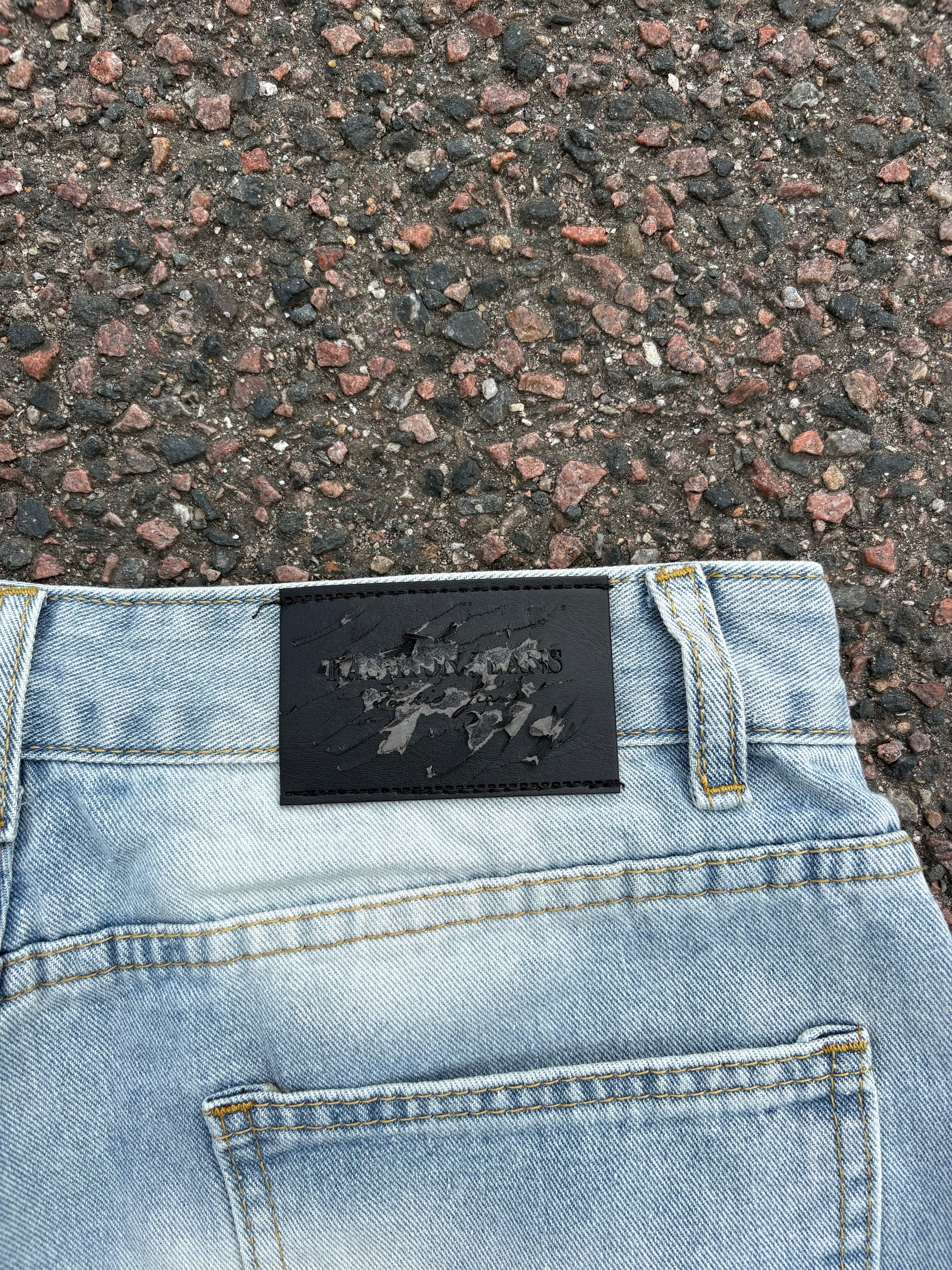 Vintage washed light blue bootcut jeans