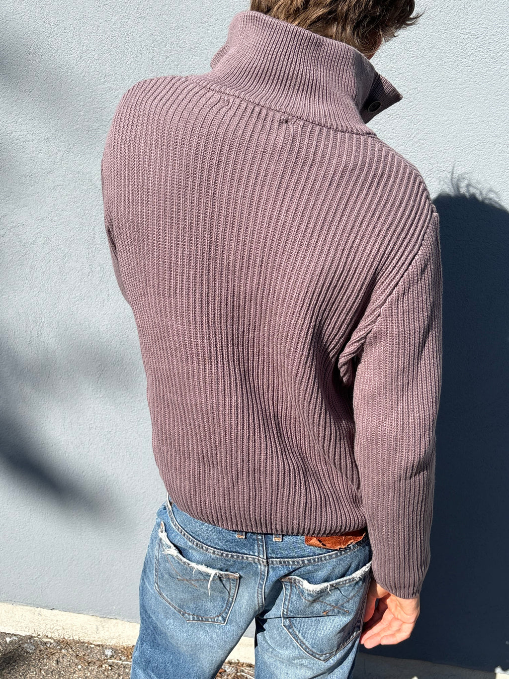 Our legacy button up sweatshirt high collar coffee brown