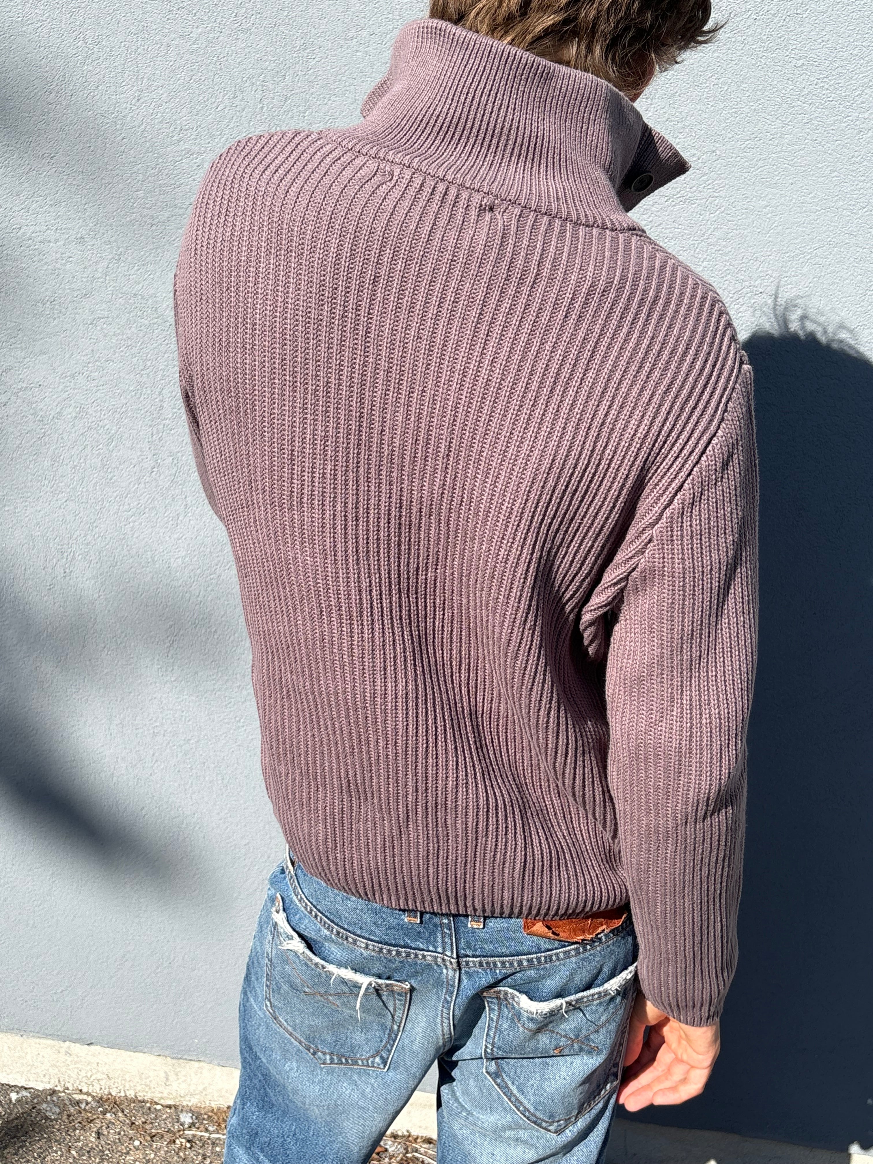 Our legacy button up sweatshirt high collar coffee brown