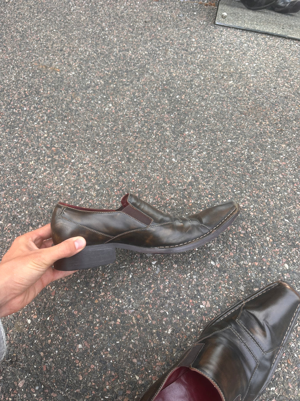 Pointy Italian shoes brown vintage
