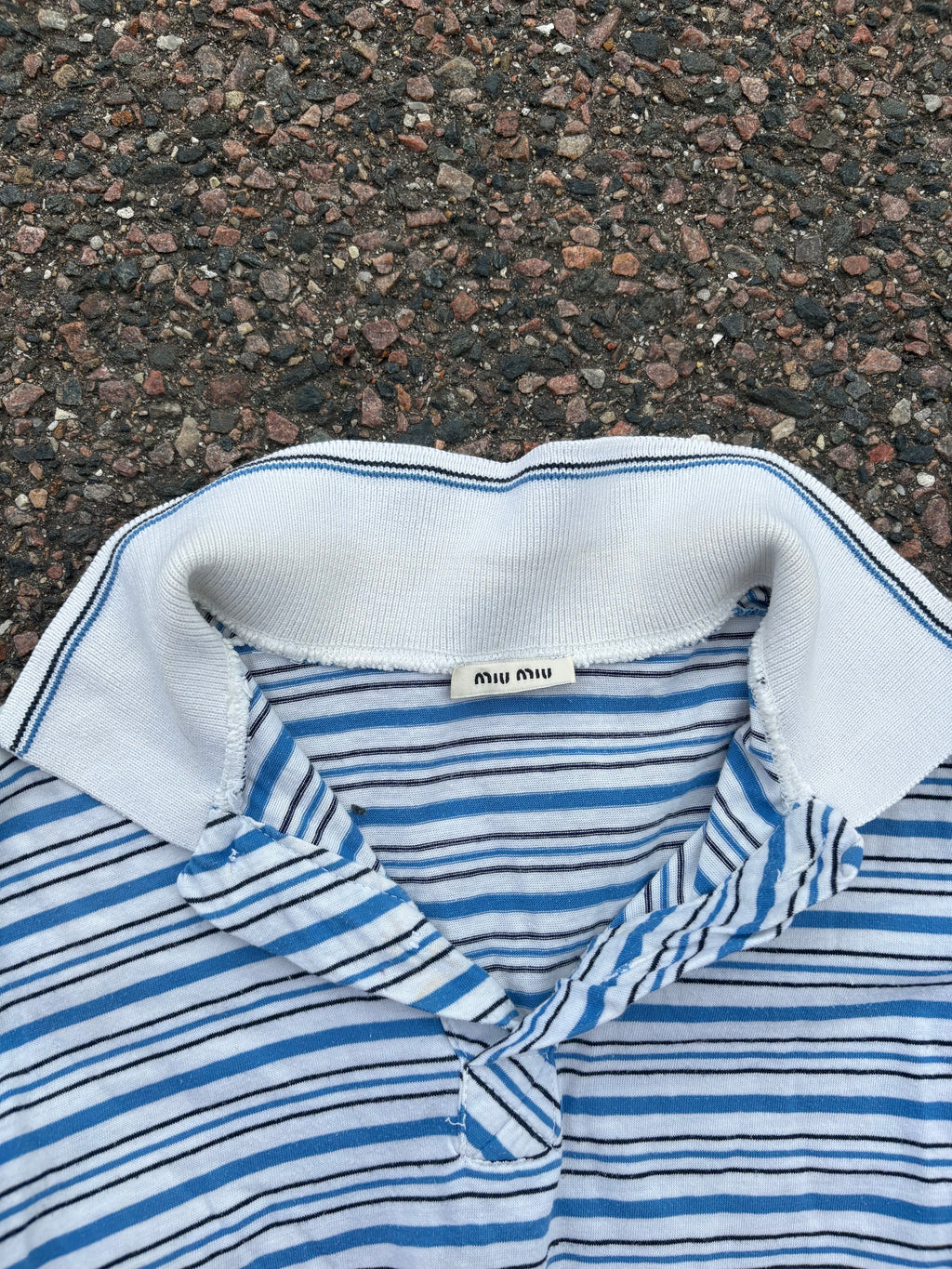 2000s Miu miu blue striped polo