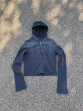 No E Mosen cropped navy hoodie