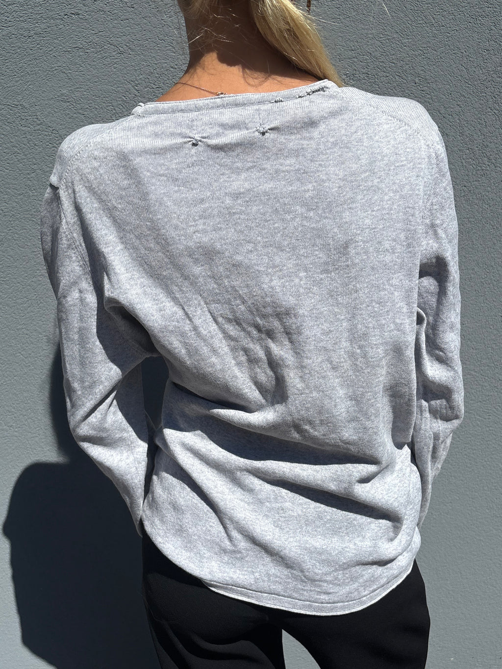 Stone Island FW17 distressed long sleeve gray