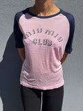 2022 Miu Miu club thin T-Shirt pink/navy
