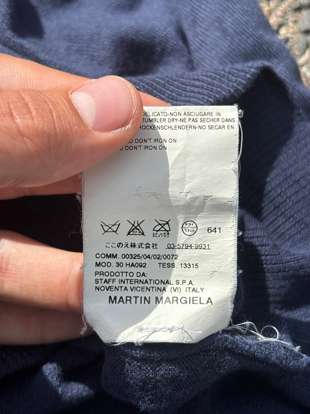 AW04 Martin Margiela navy sweater