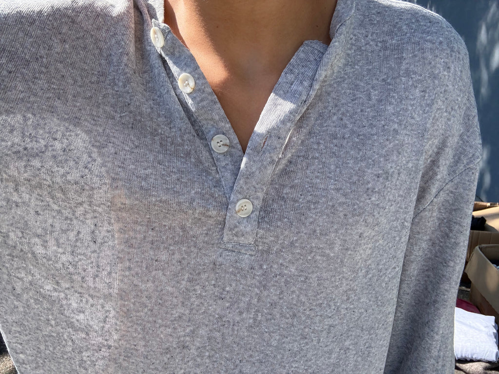 Vintage Thin gray summer Henley