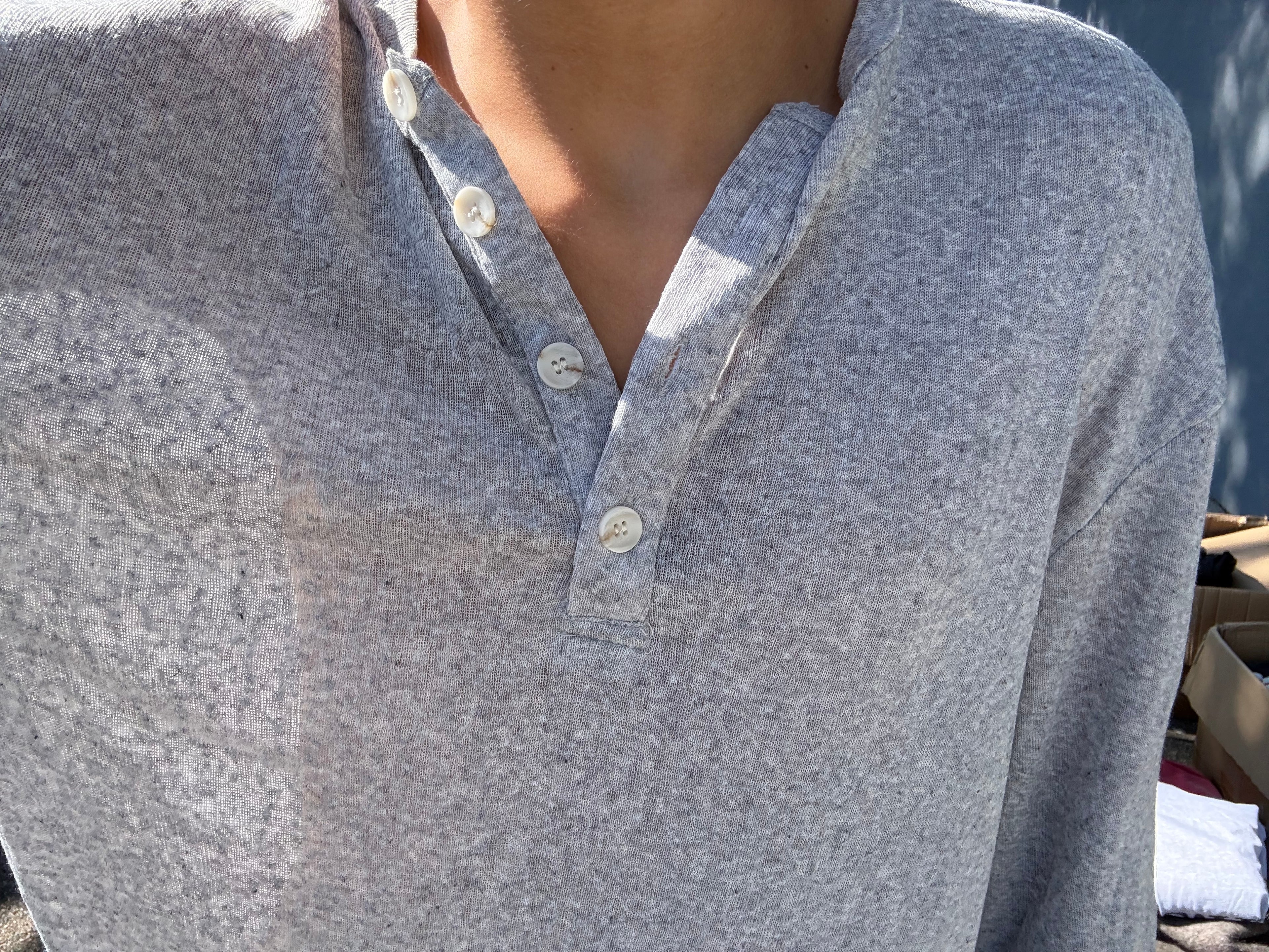 Vintage Thin gray summer Henley