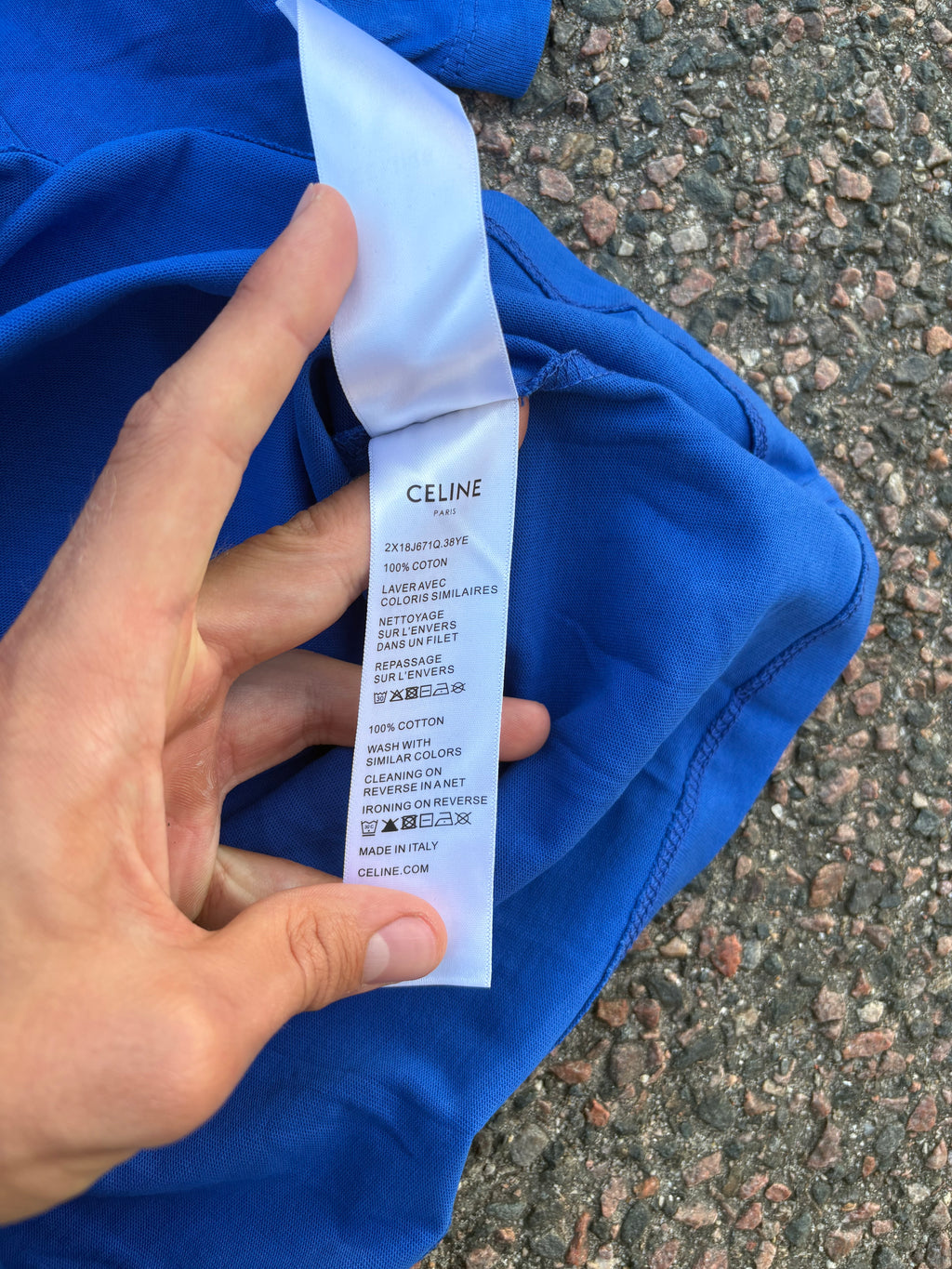 Celine Blue pocket logo tee