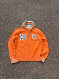 1990s Vintage Norwegian wool zip up orange