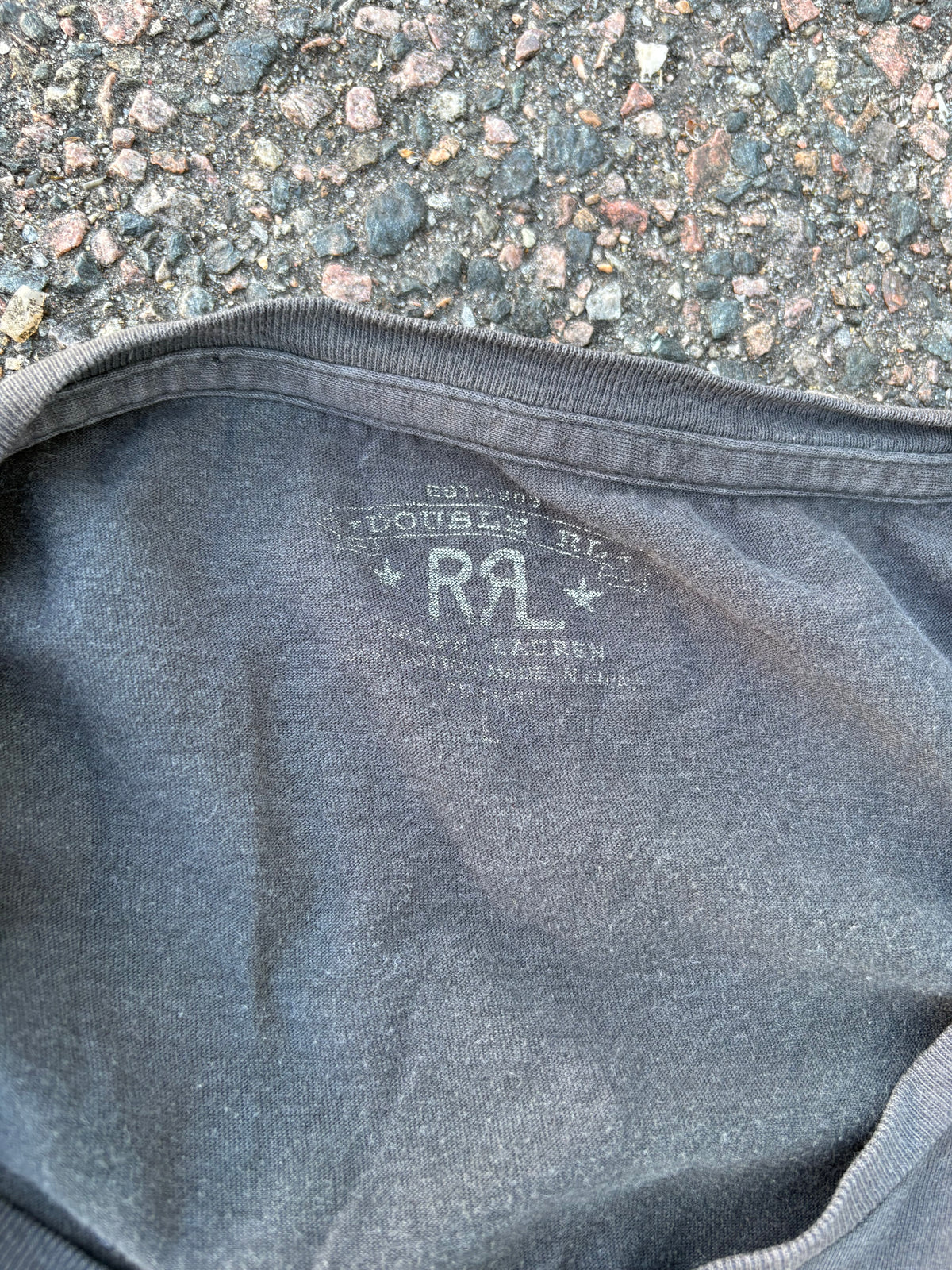 Double RL Ralph Lauren Black faded t shirt