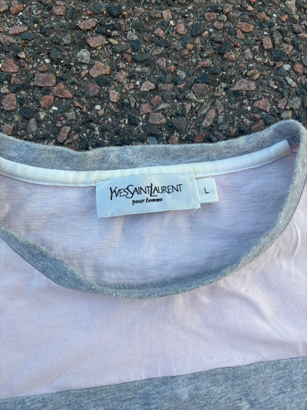 2000s Yves Saint Laurent tee pink/gray