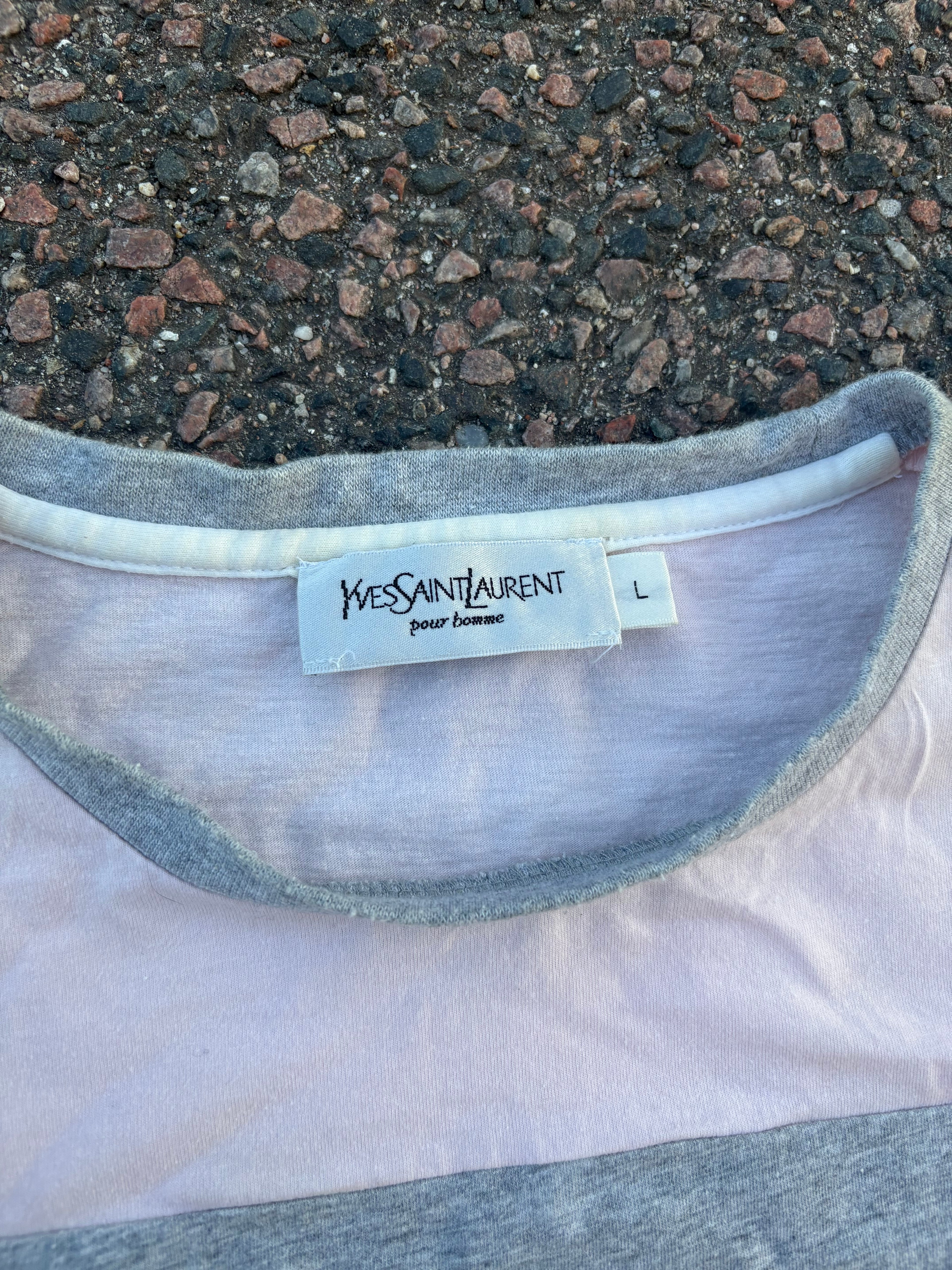 2000s Yves Saint Laurent tee pink/gray