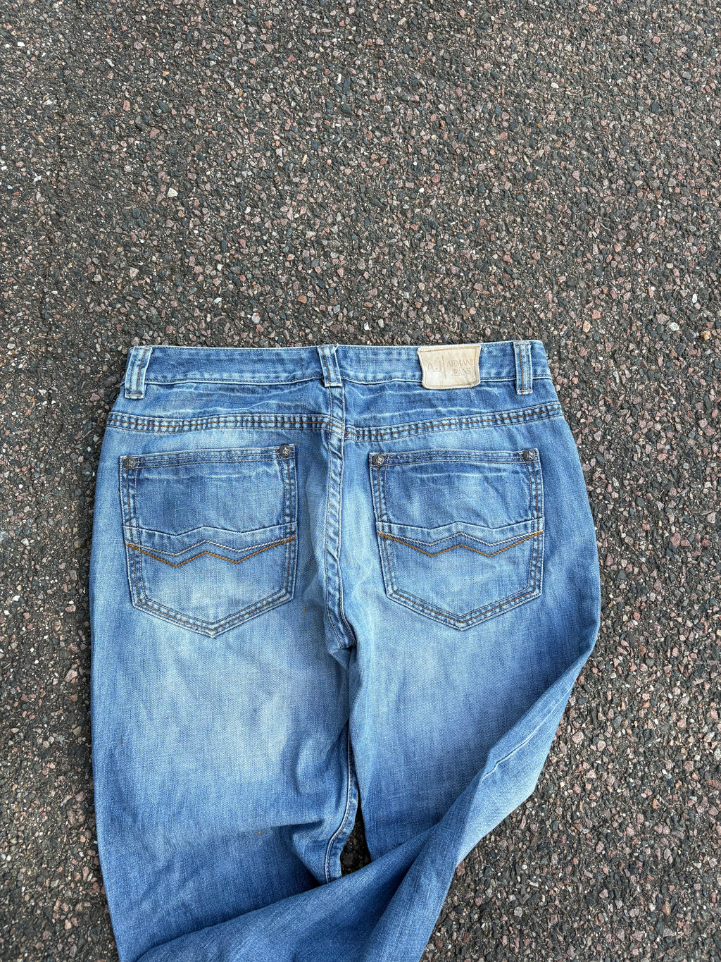 Straight fit/baggy vintage 1990s faded Armani jeans