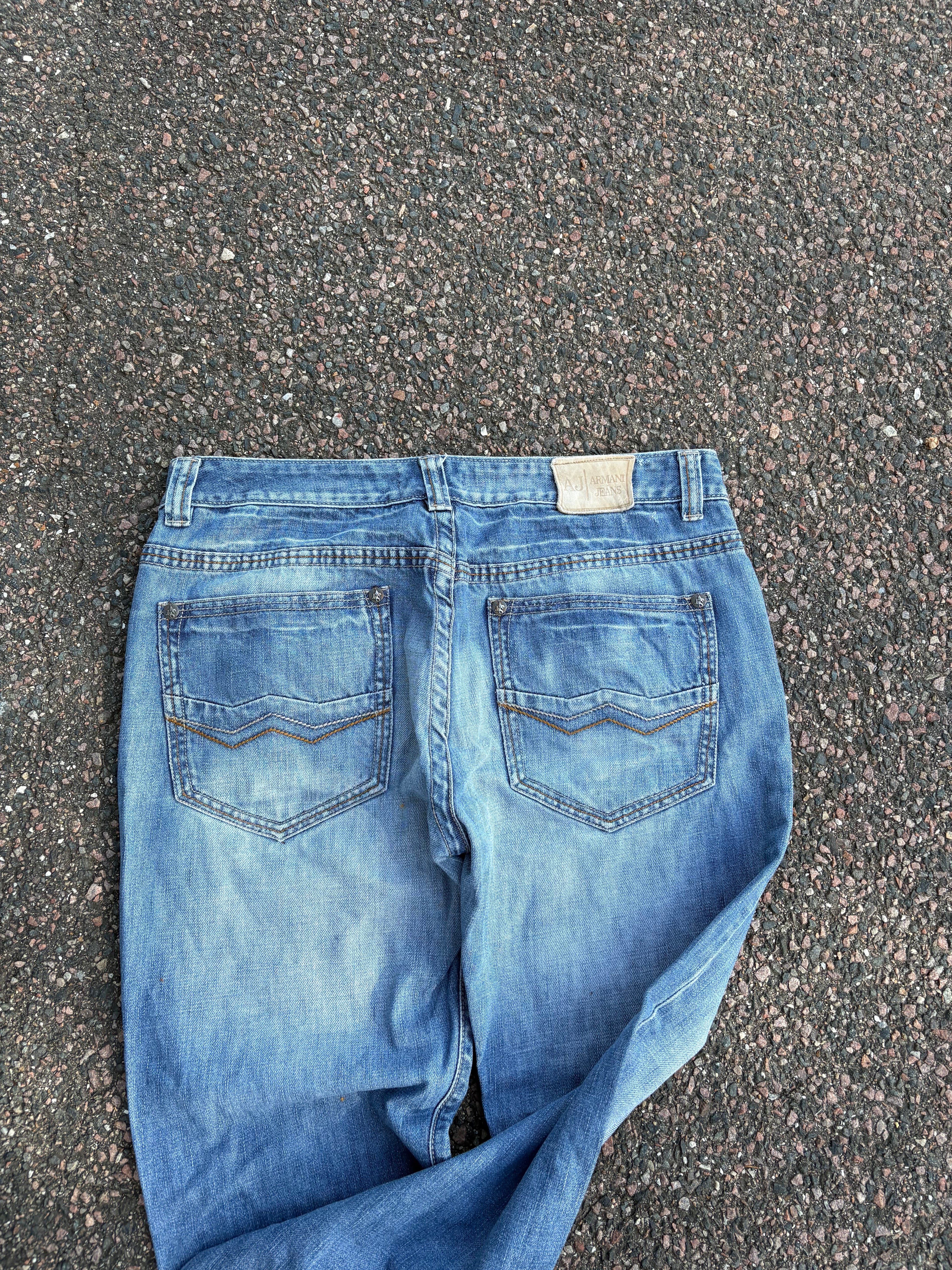 Straight fit/baggy vintage 1990s faded Armani jeans