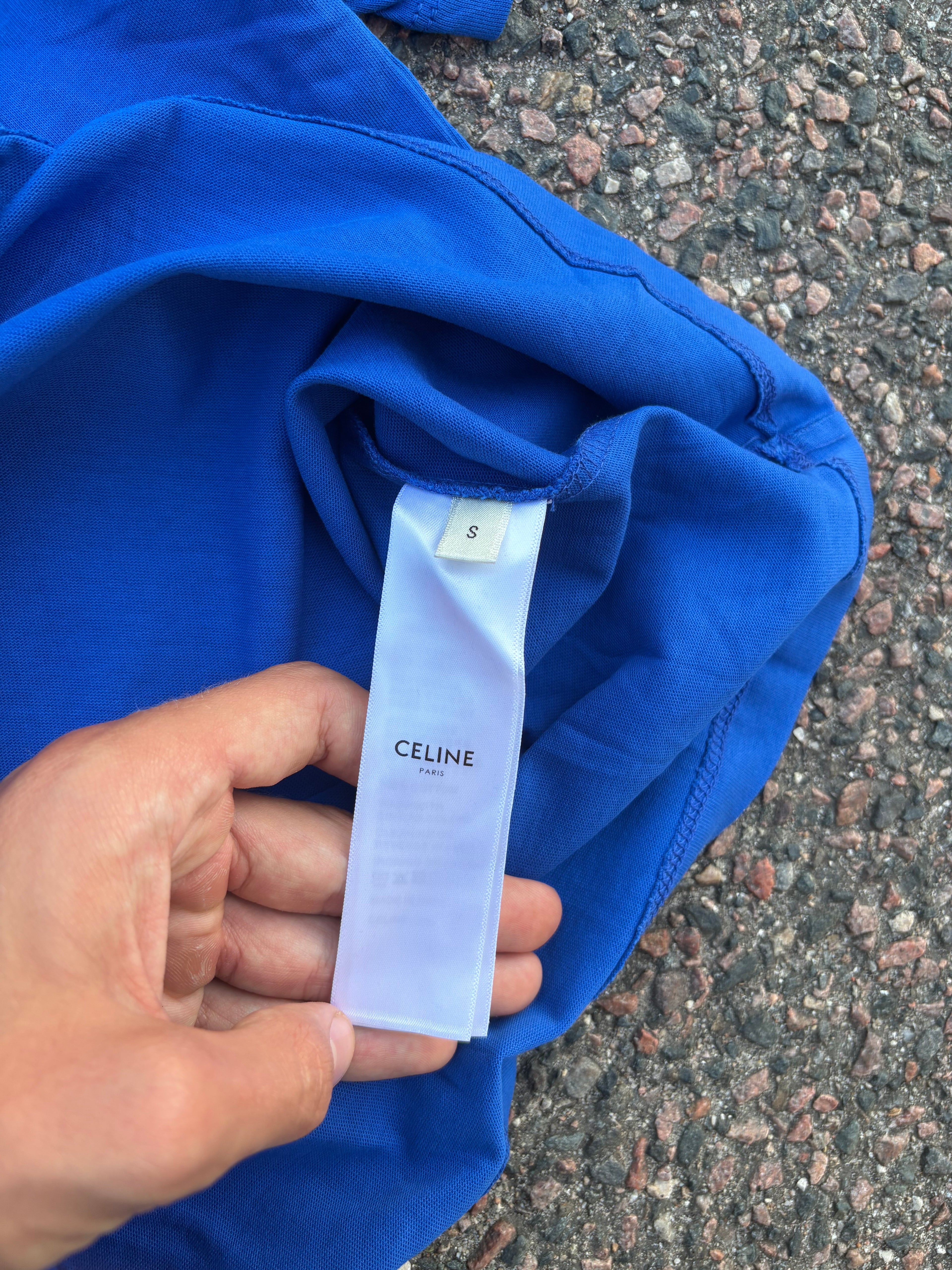 Celine Blue pocket logo tee