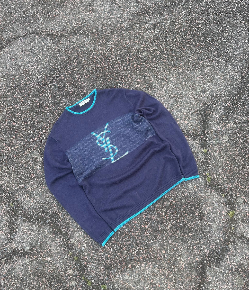 Yves Saint Laurent navy knit 1990s