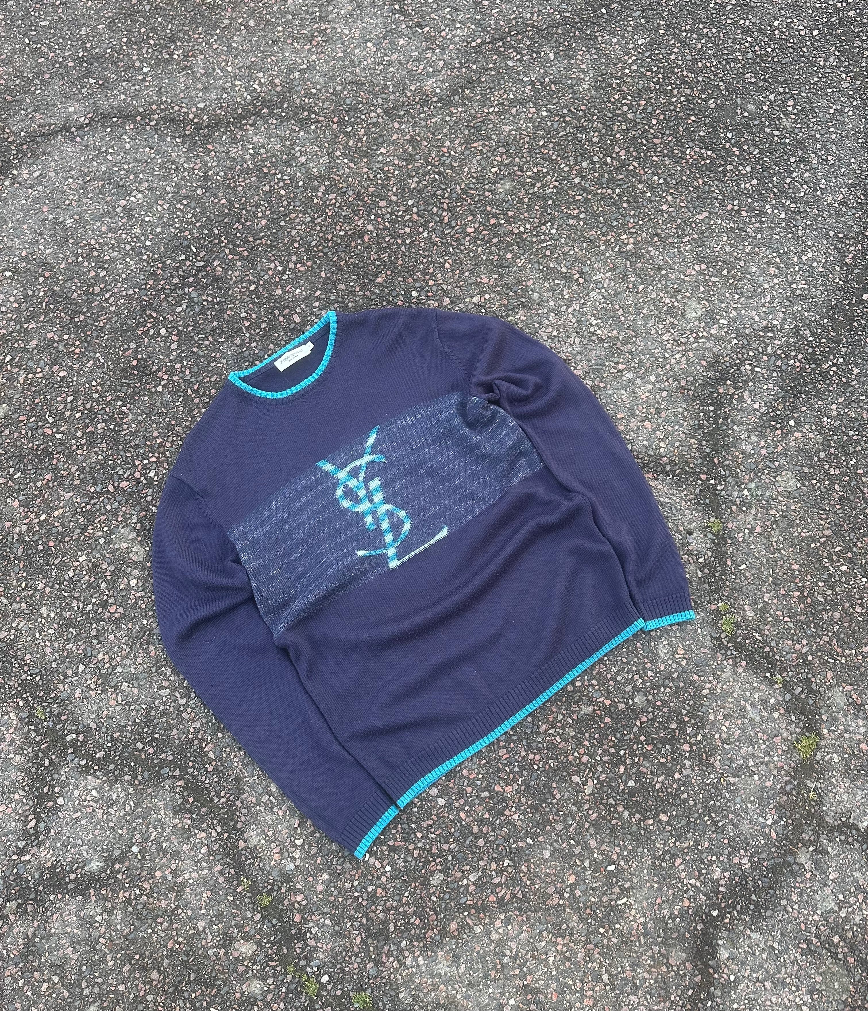 Yves Saint Laurent navy knit 1990s