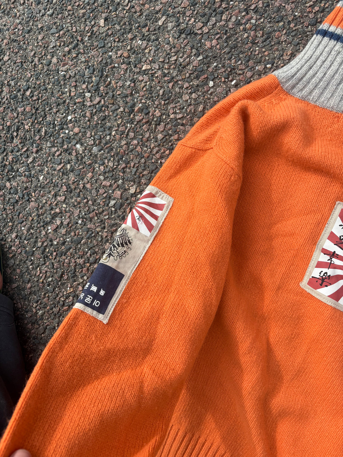 1990s Vintage Norwegian wool zip up orange