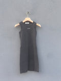 Miu miu gray ribbed knit cotton dress