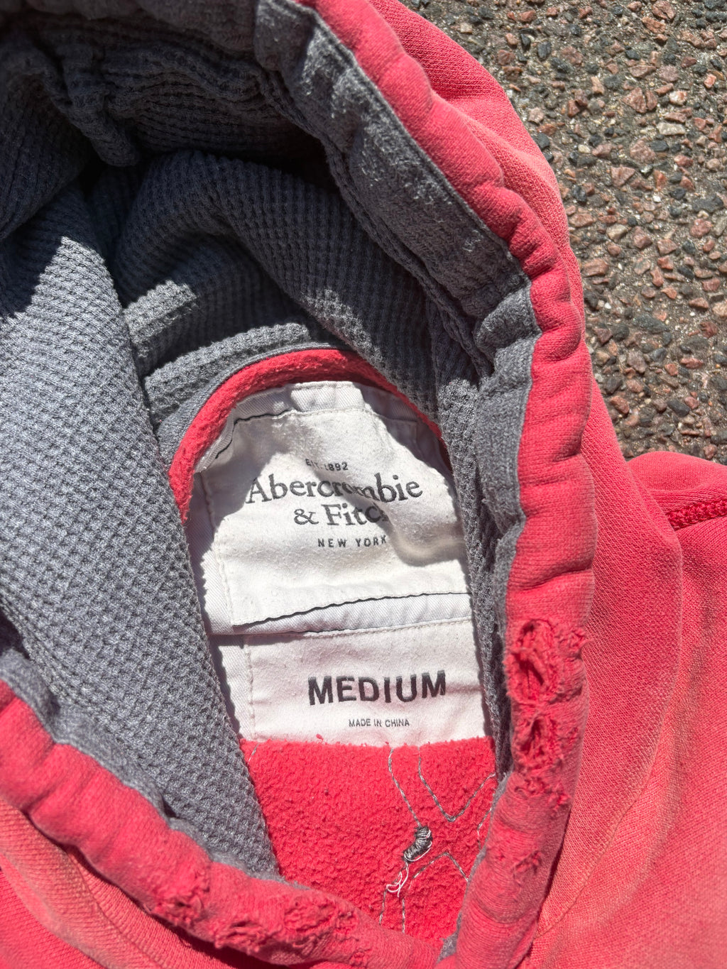 Vintage 2000s Abercrombie faded red cropped hoodie