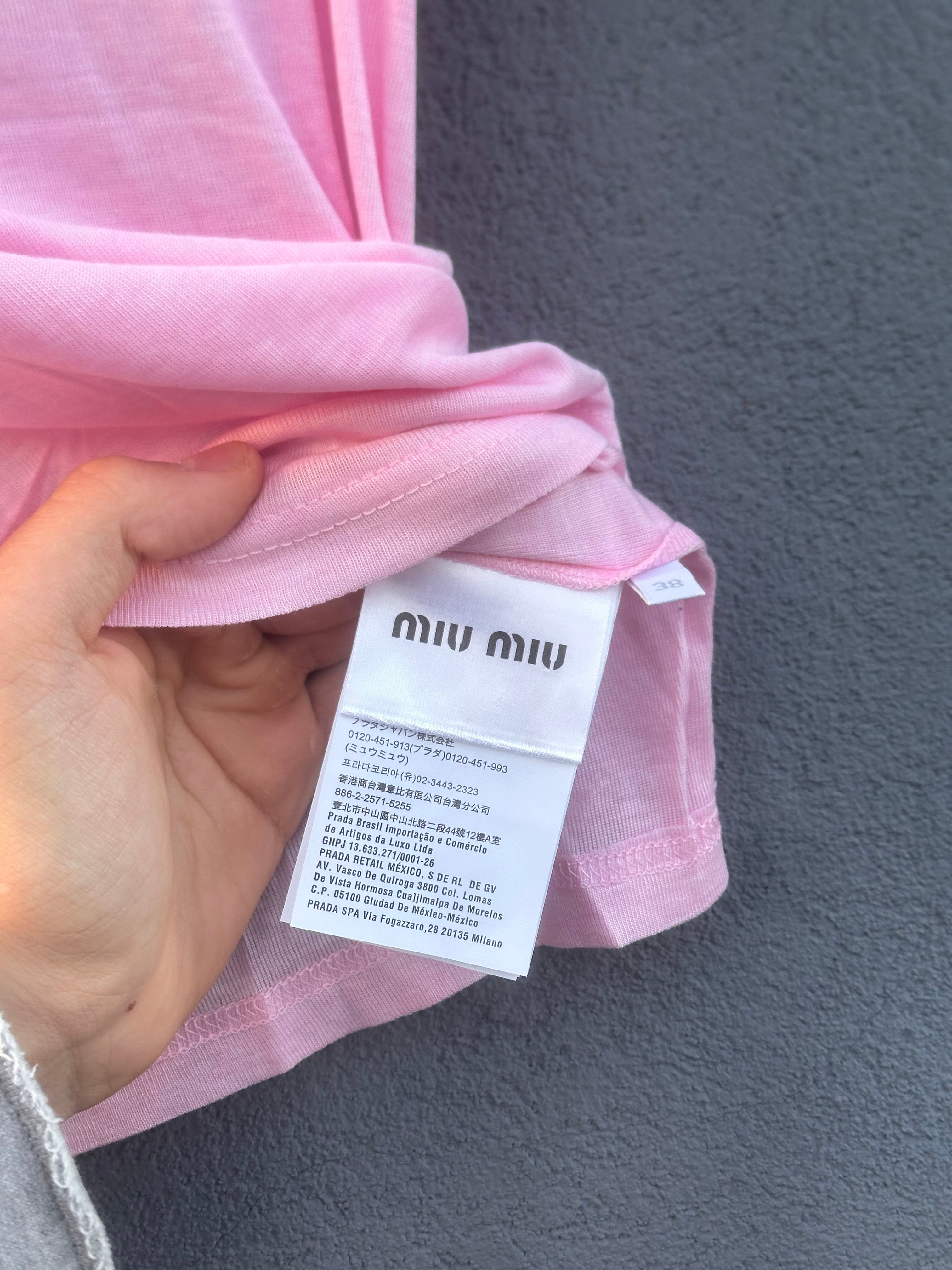 Miu miu club pink thin T-shirt 2022