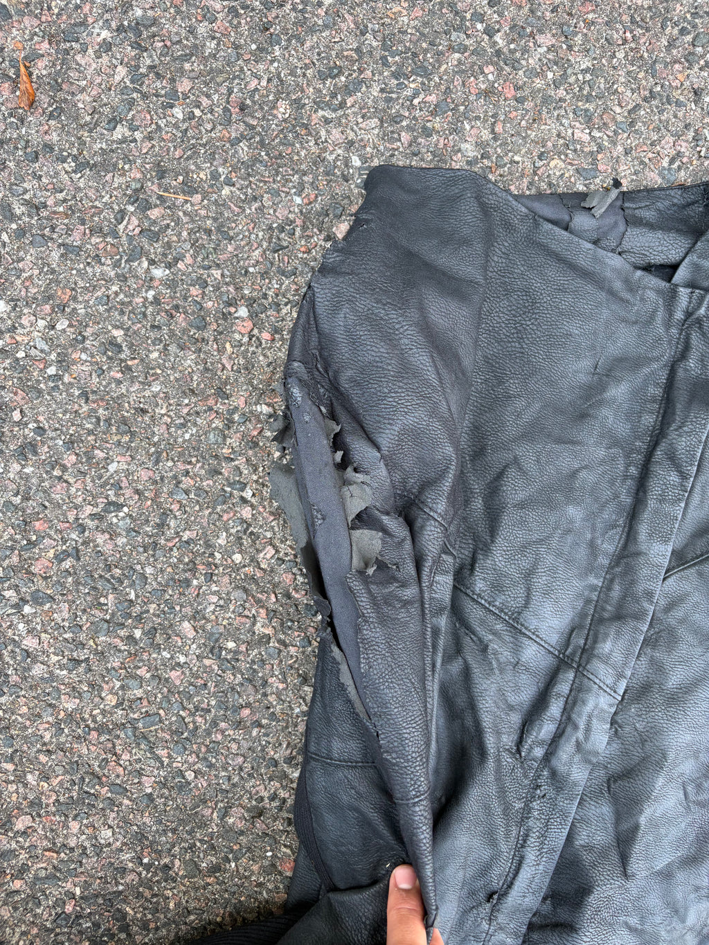 MM6 Martin Margiela leather asymmetrical jacket
